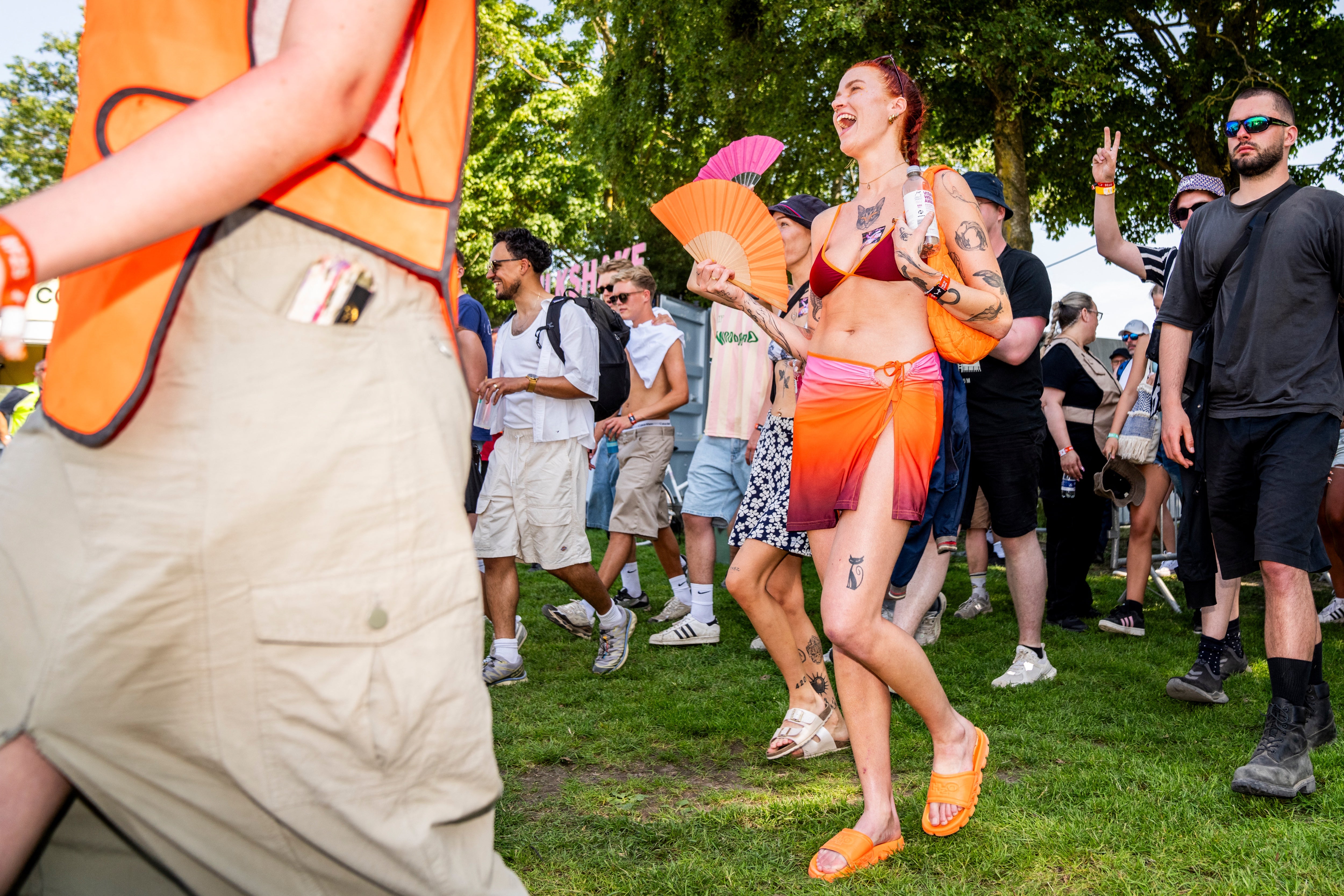 Festival guests arrive at Roskilde Festival