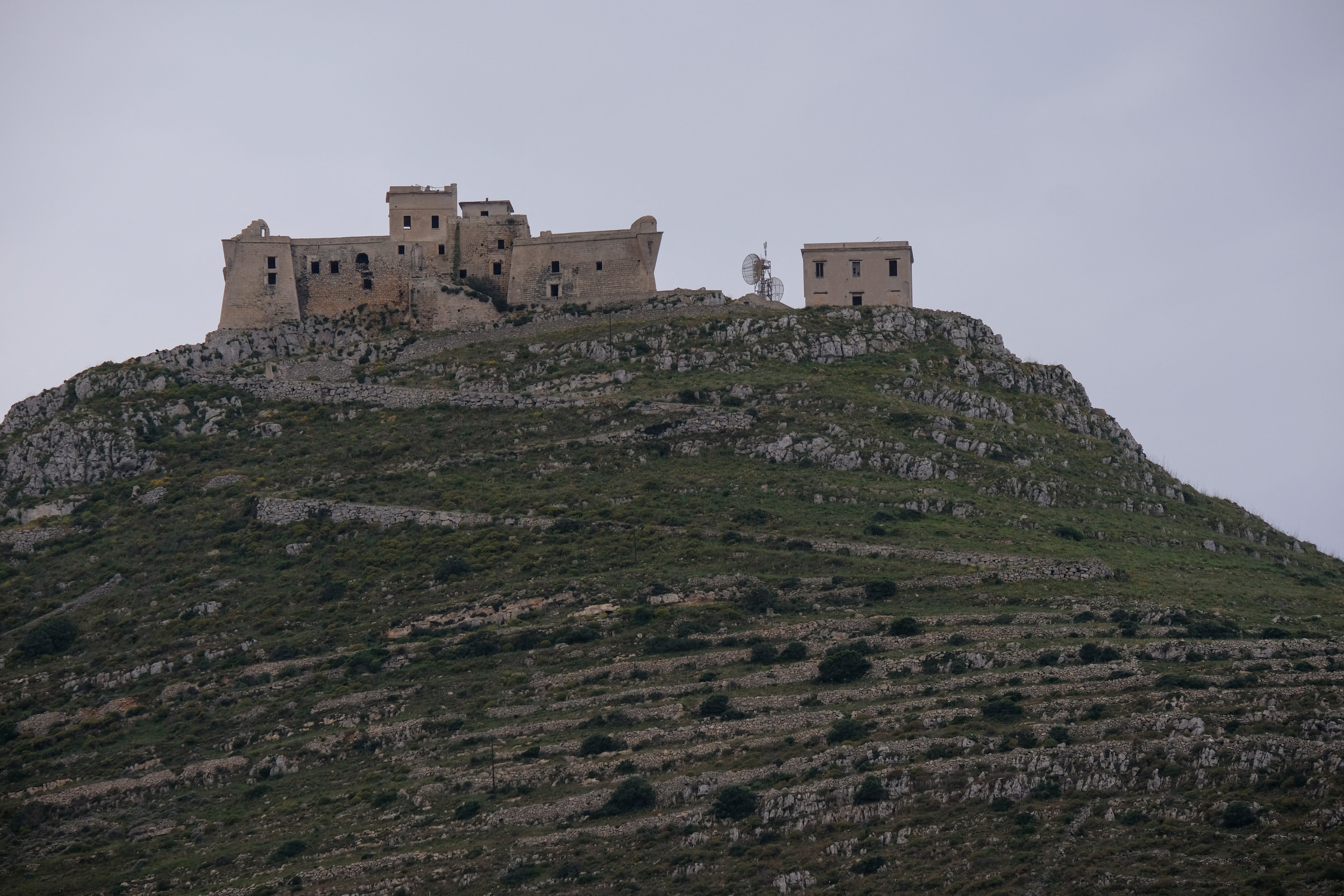 The Castello di Santa Caterina, which was used as Odysseus' palace in The Odyssey, stands on a hill above Favignana