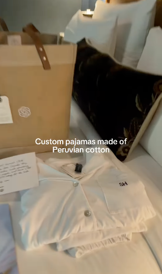 Influencers were given monogrammed pyjamas and a tote bag with the ChatGPT logo on it