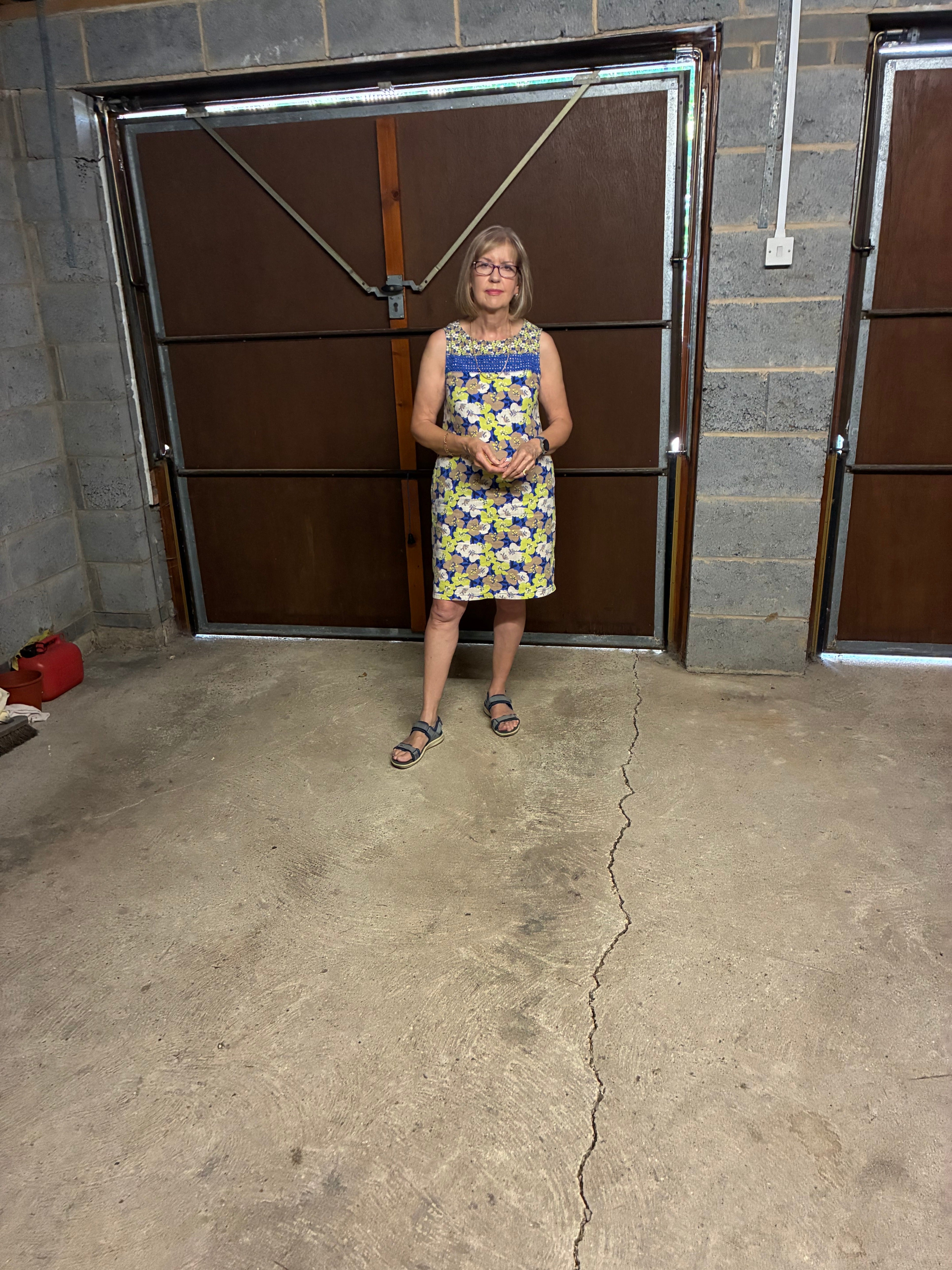 The crack in the garage floor was the first indication of subsidence in Kaye Brown's home (Kaye Brown)