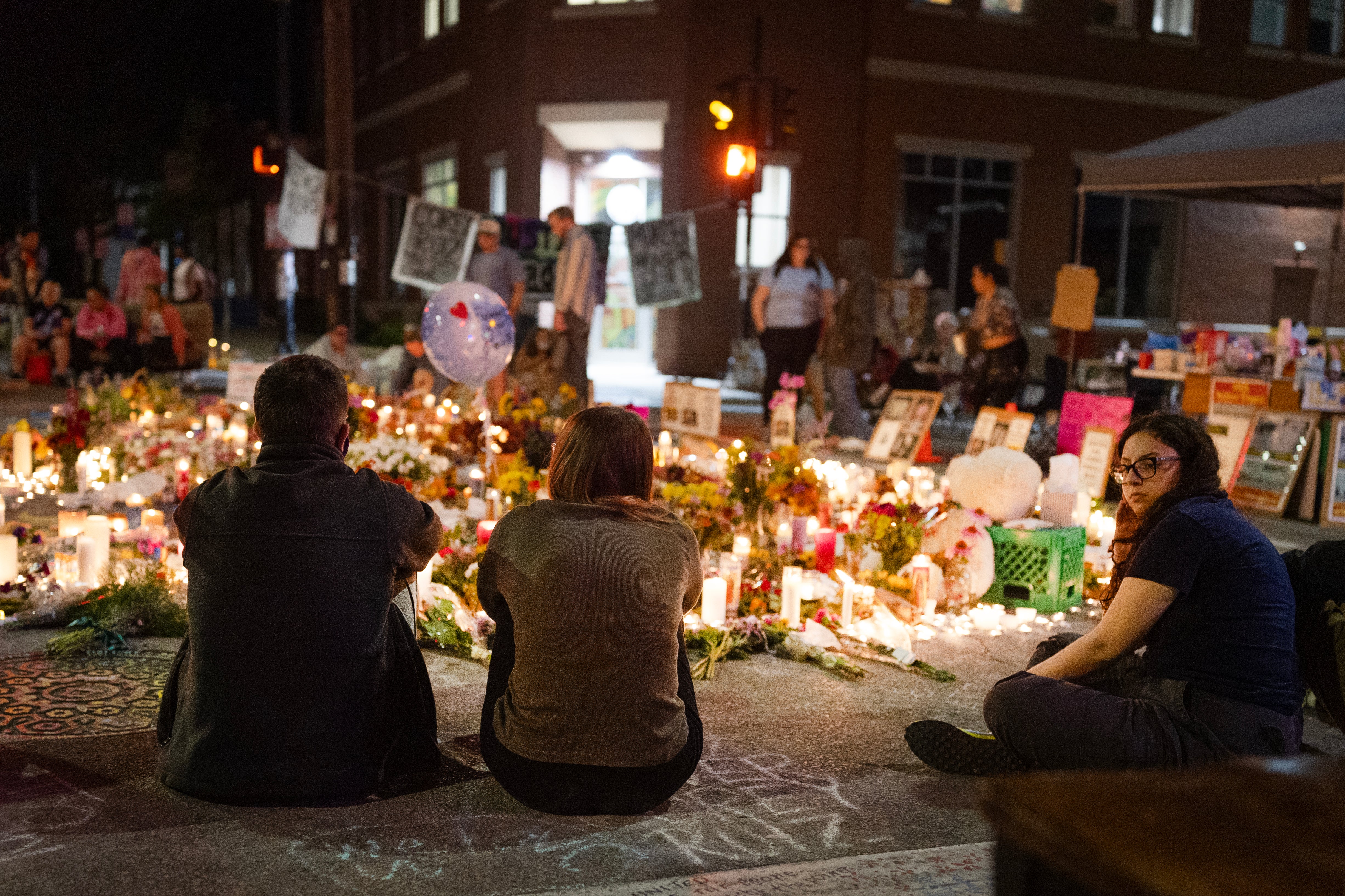 The memorial to Corey Ruiz was established on the intersection where he was shot by a Madison Police officer (Getty)