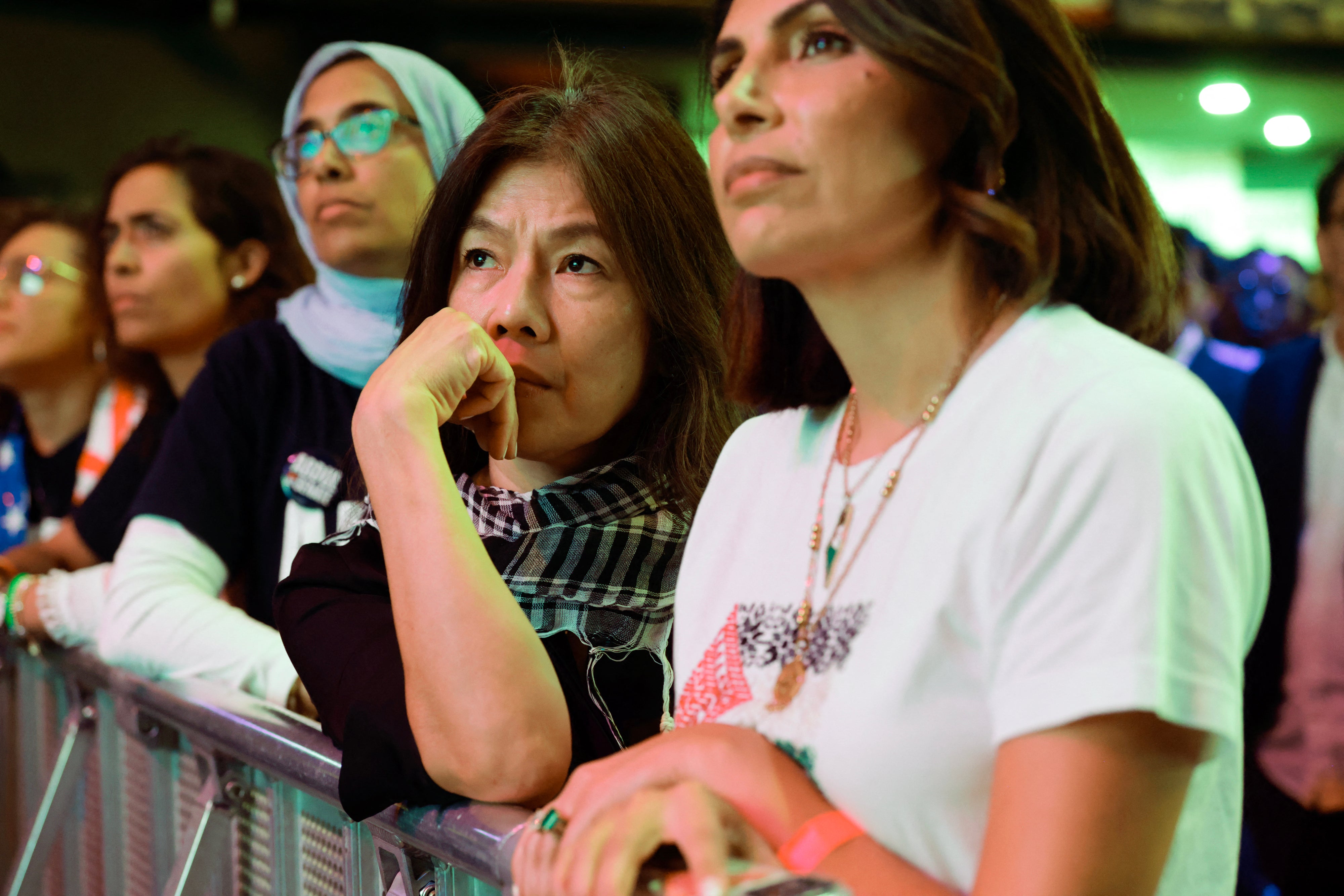 Nervous supporters of Abdul El-Sayed watched for hours as vote returns showed Haley Stevens to be much closer than any polls showed (AFP/Getty)