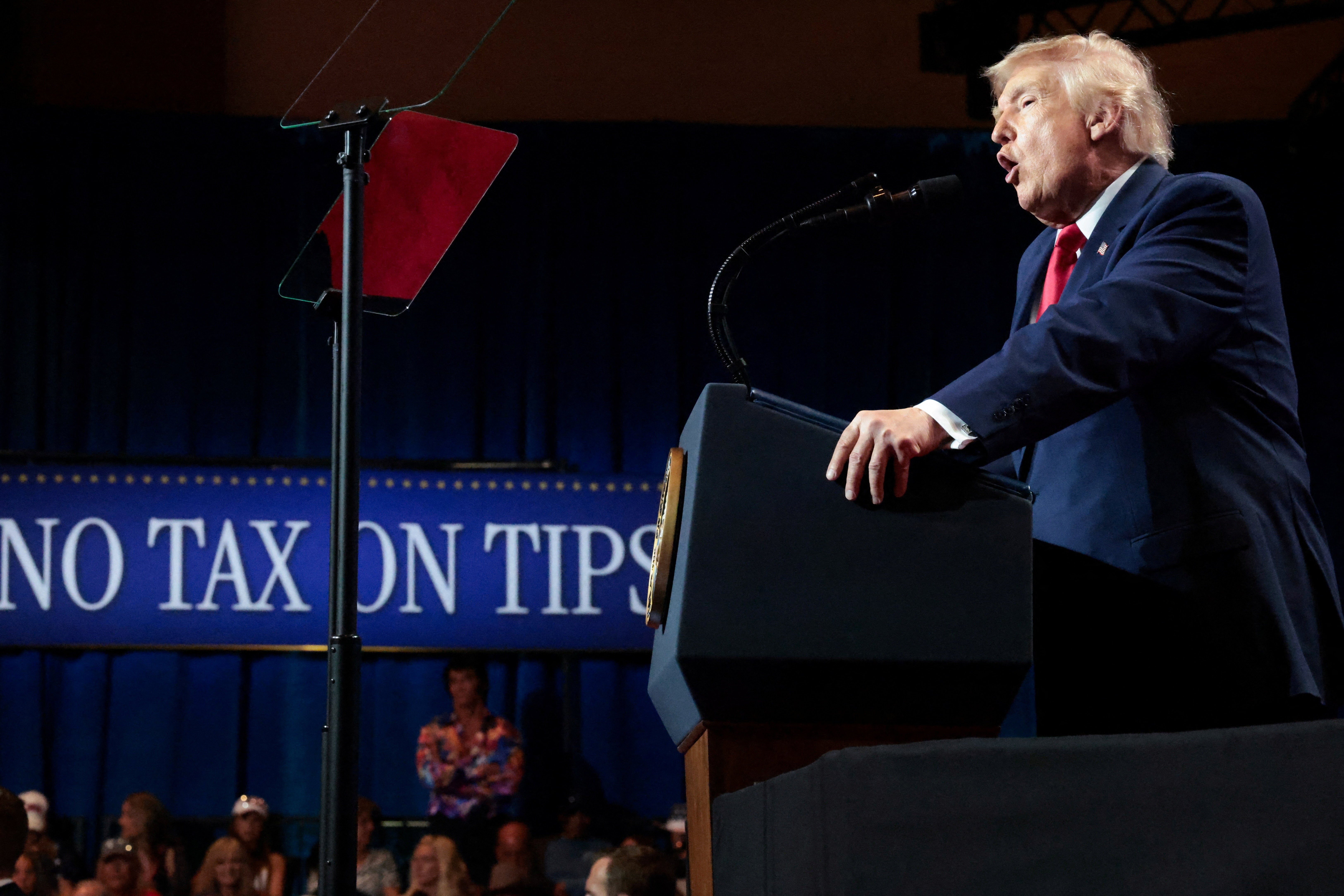 The president used his Vegas speech to tout his economic agenda and brand Democrats as ‘communists’ intent on taking over the country