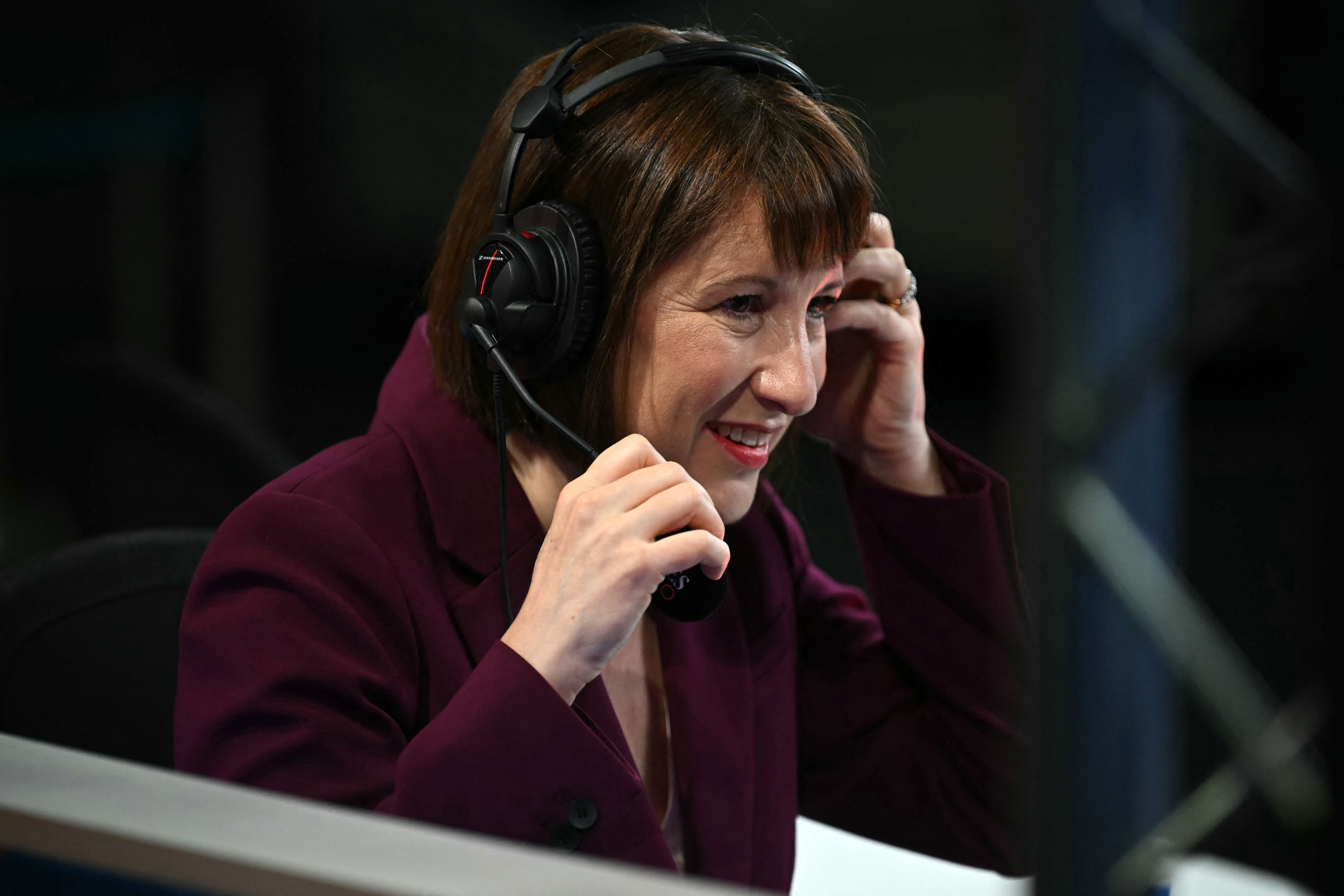 Rachel Reeves pepares to give an interview to Times Radio on the second day of the annual Labour Party conference in Liverpool, north-west England, on September 23, 2024. (AFP/Getty)