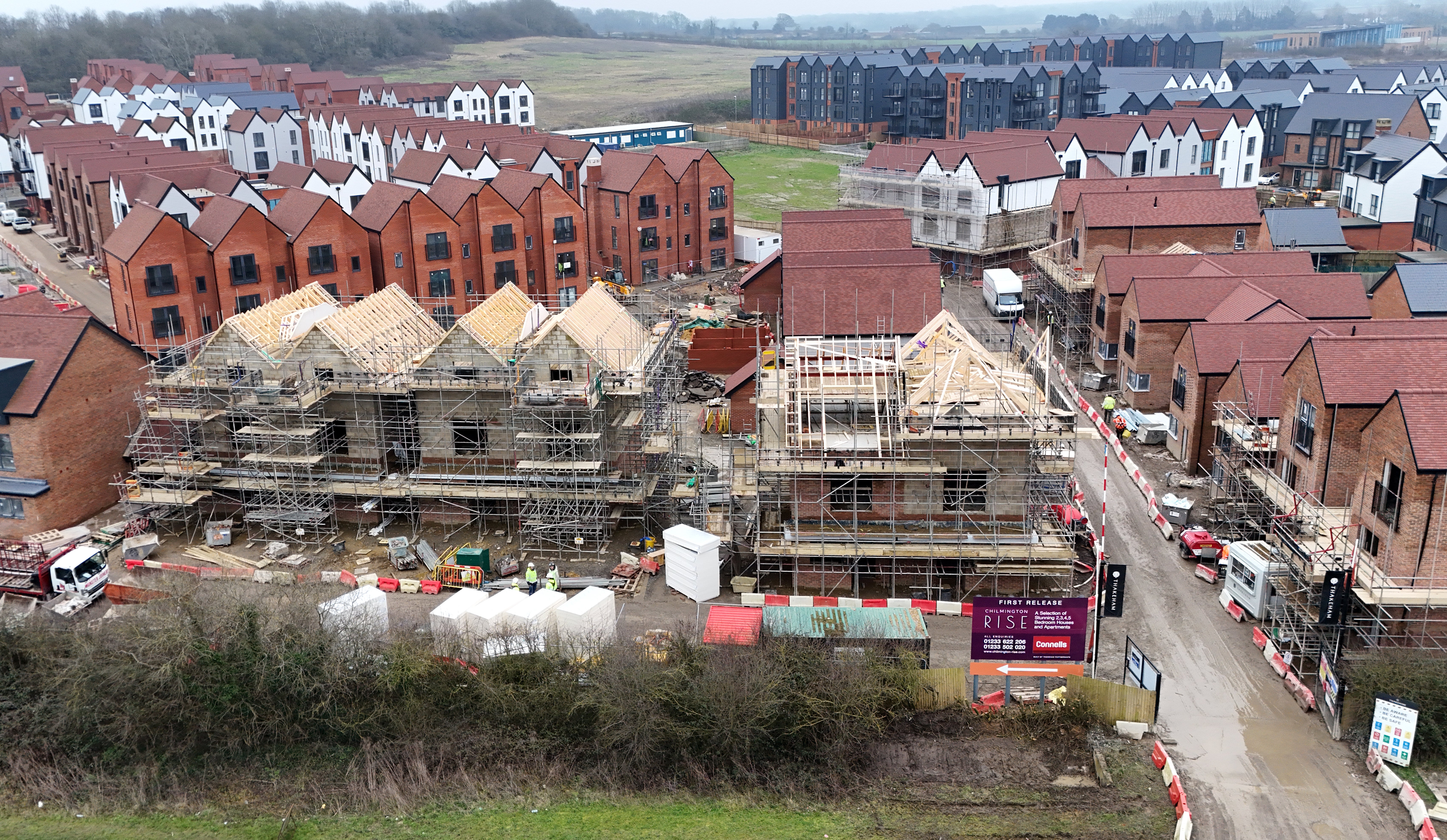 The housebuilding sector saw activity reach the highest level since October (PA)