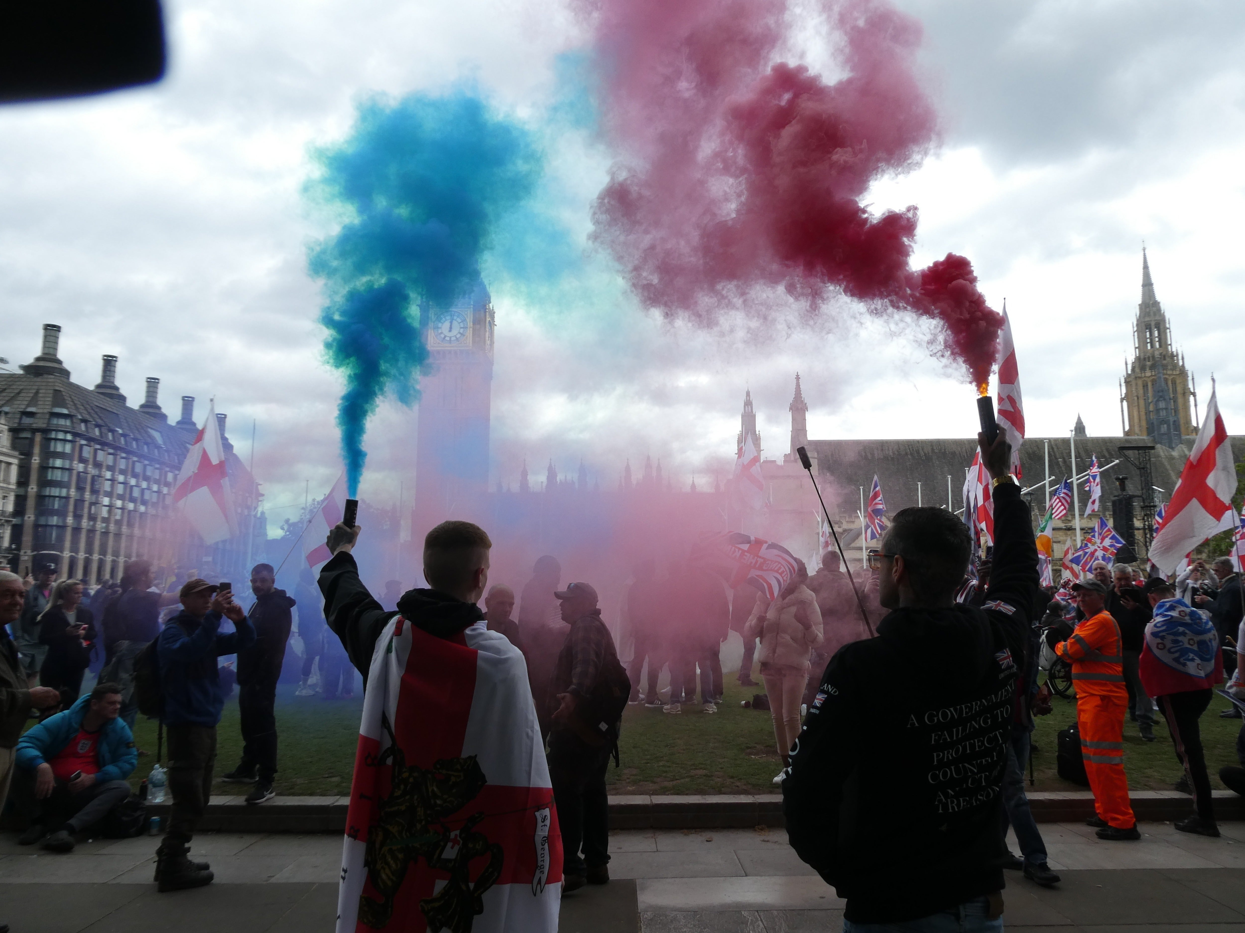 Scenes at a "Unite the Kingdom" protest held in London earlier this Summer
