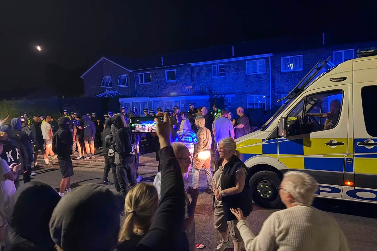 Police officer ‘seriously bitten’ in second night of disorder in Norfolk town over ‘asylum seeker housing’