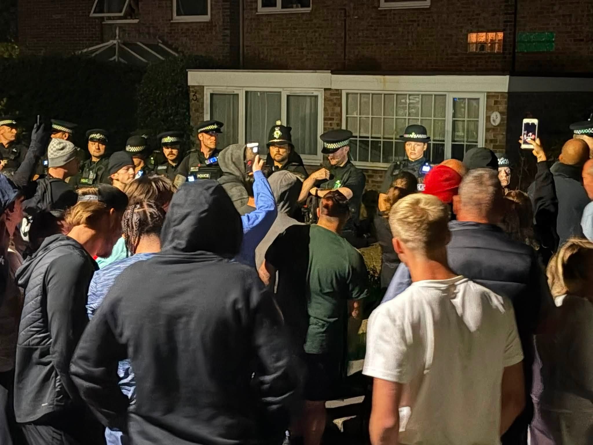 One protester in the crowd shouted that ‘white men will be a minority in 2050’