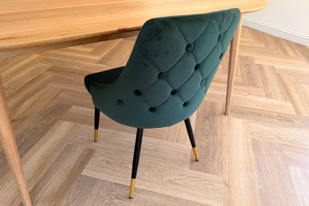 The black legs with gold tips make a statement (Emily Peck/The Independent)