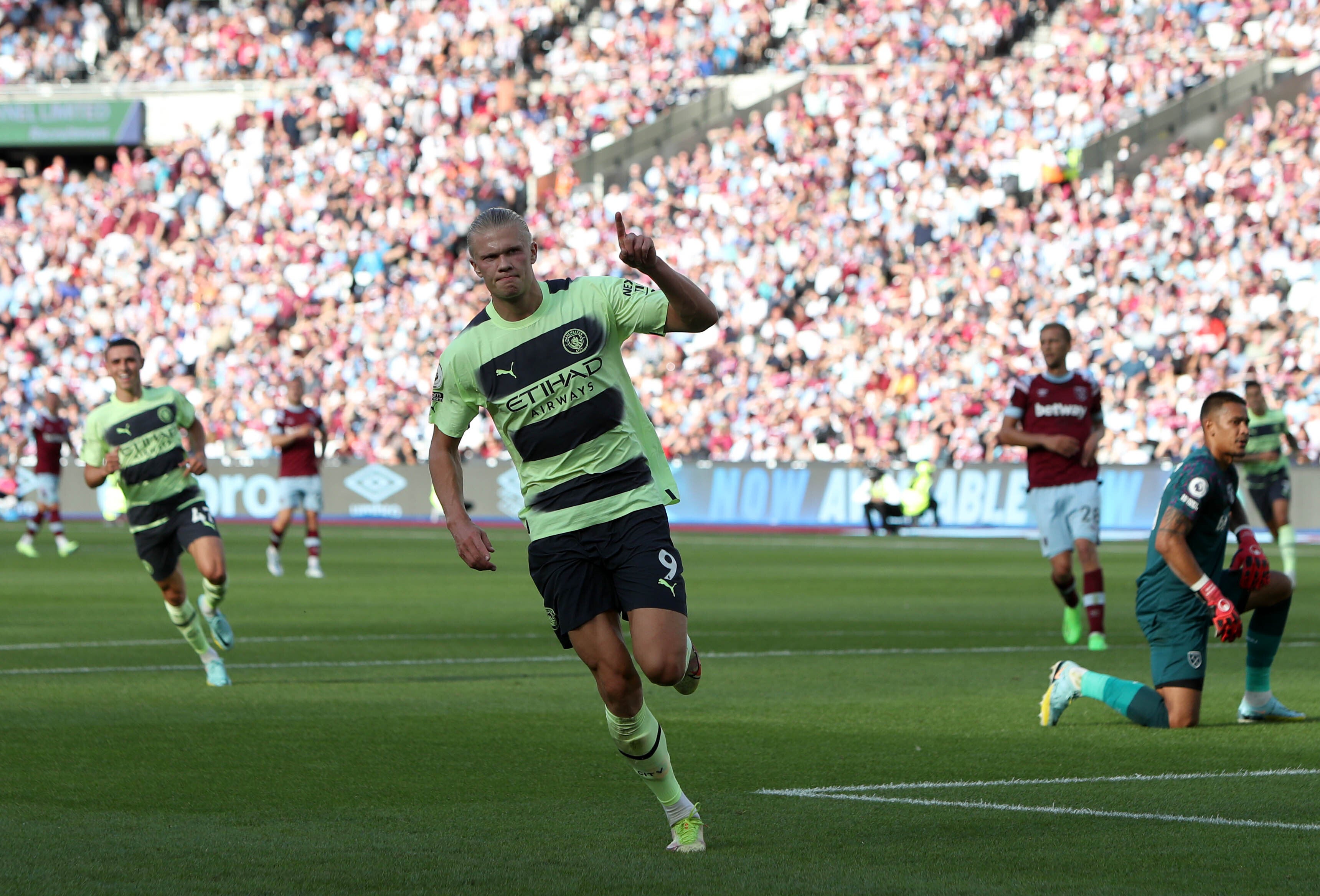 Erling Haaland scored his first goals for Manchester City in 2022 (Kieran Cleeves/PA)