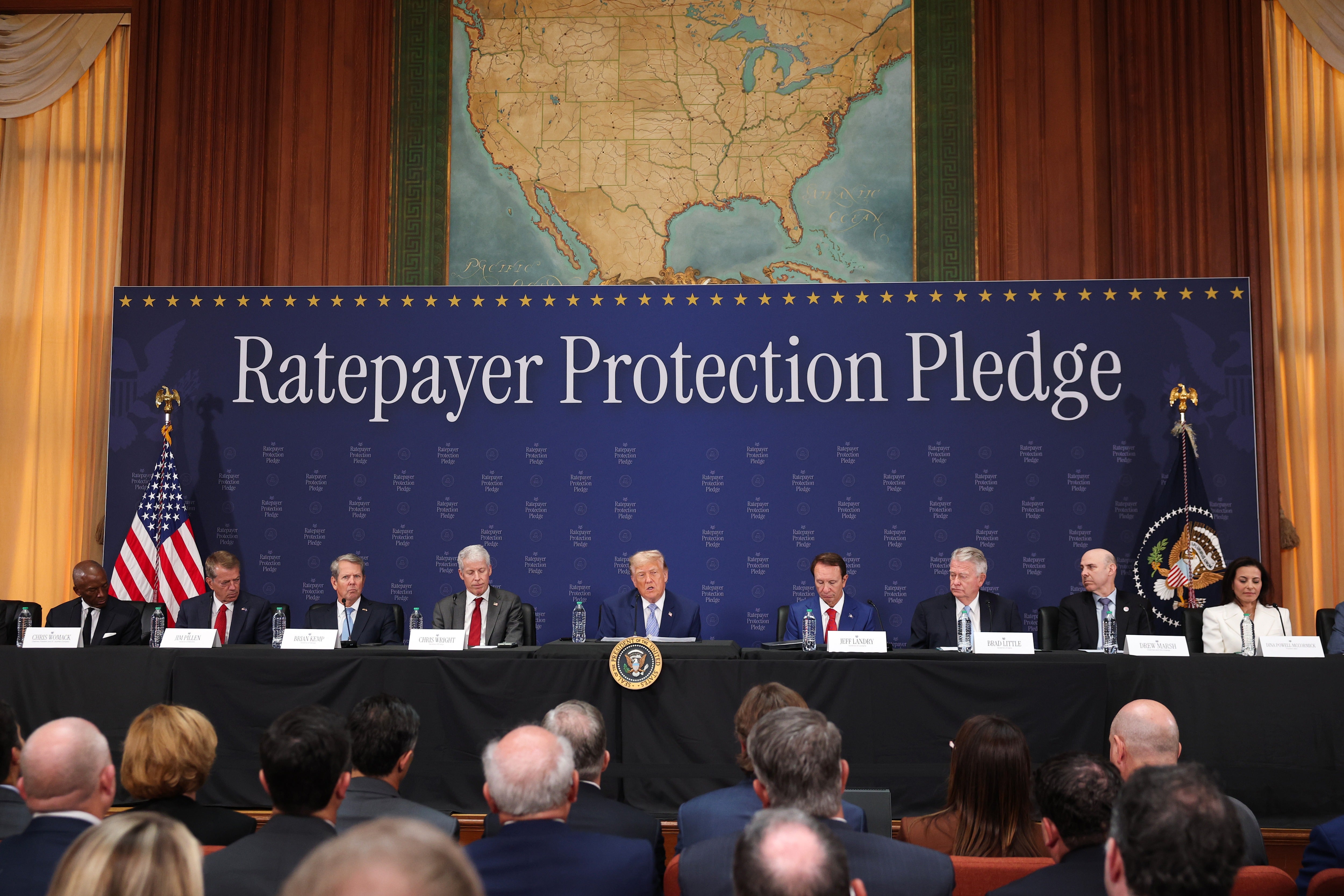 Trump delivers remarks on the Ratepayer Protection Pledge which intends to shield taxpayers from the costs associated with electricity demands from the AI boom