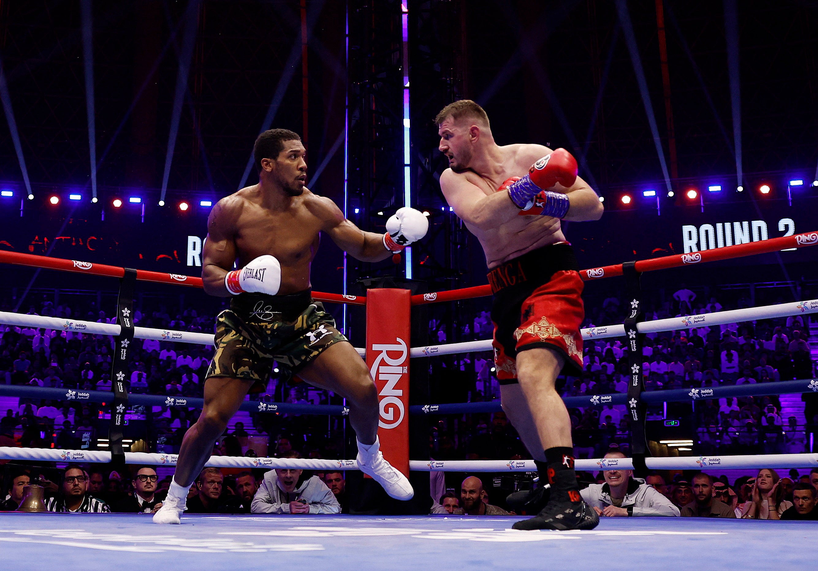 Joshua climbed off the canvas twice in round one to stop Prenga in round two