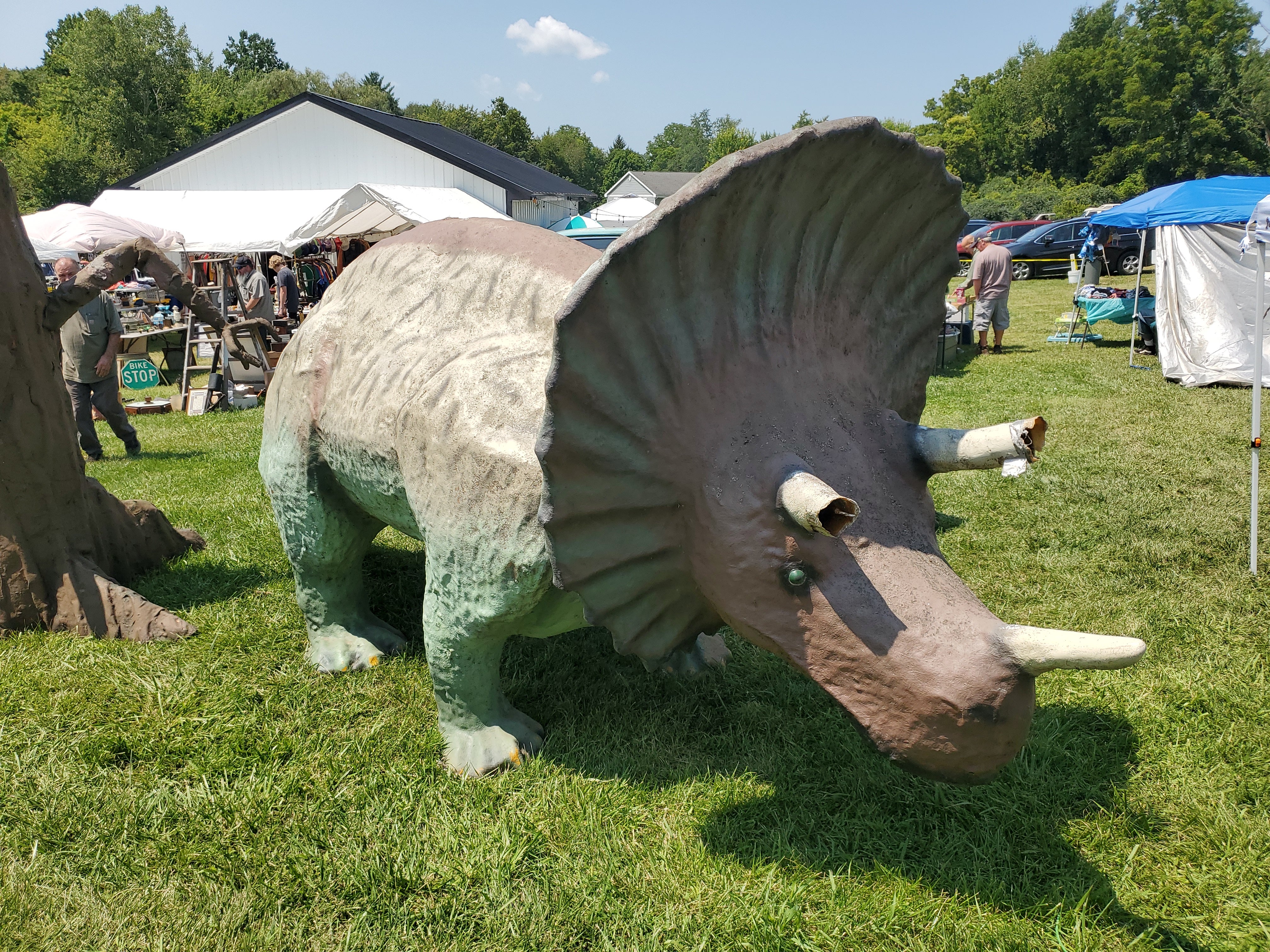A replica dinosaur at the 127 Yard Sale