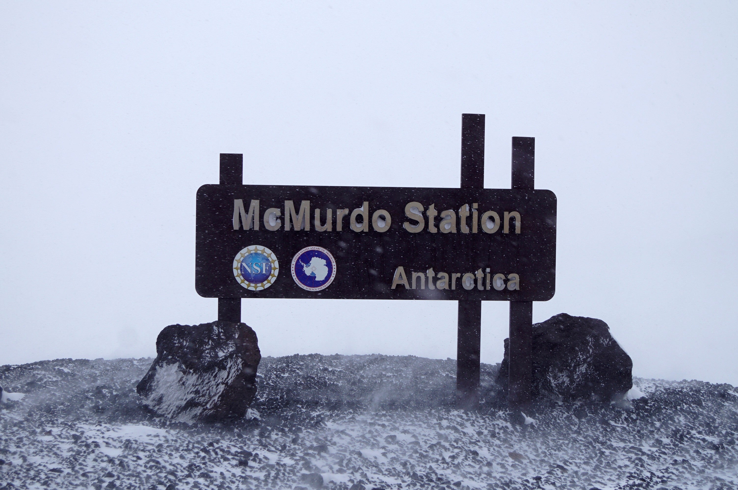 A sign is photographed at McMurdo Station, a United States Antarctic research station, on Dec. 4, 2018. (National Science Foundation via AP, File) (U.S. National Science Foundation)