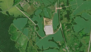 A satellite image shows a Wildberries facility in Aleksin, Tula Region, Russia, 19 July 2026