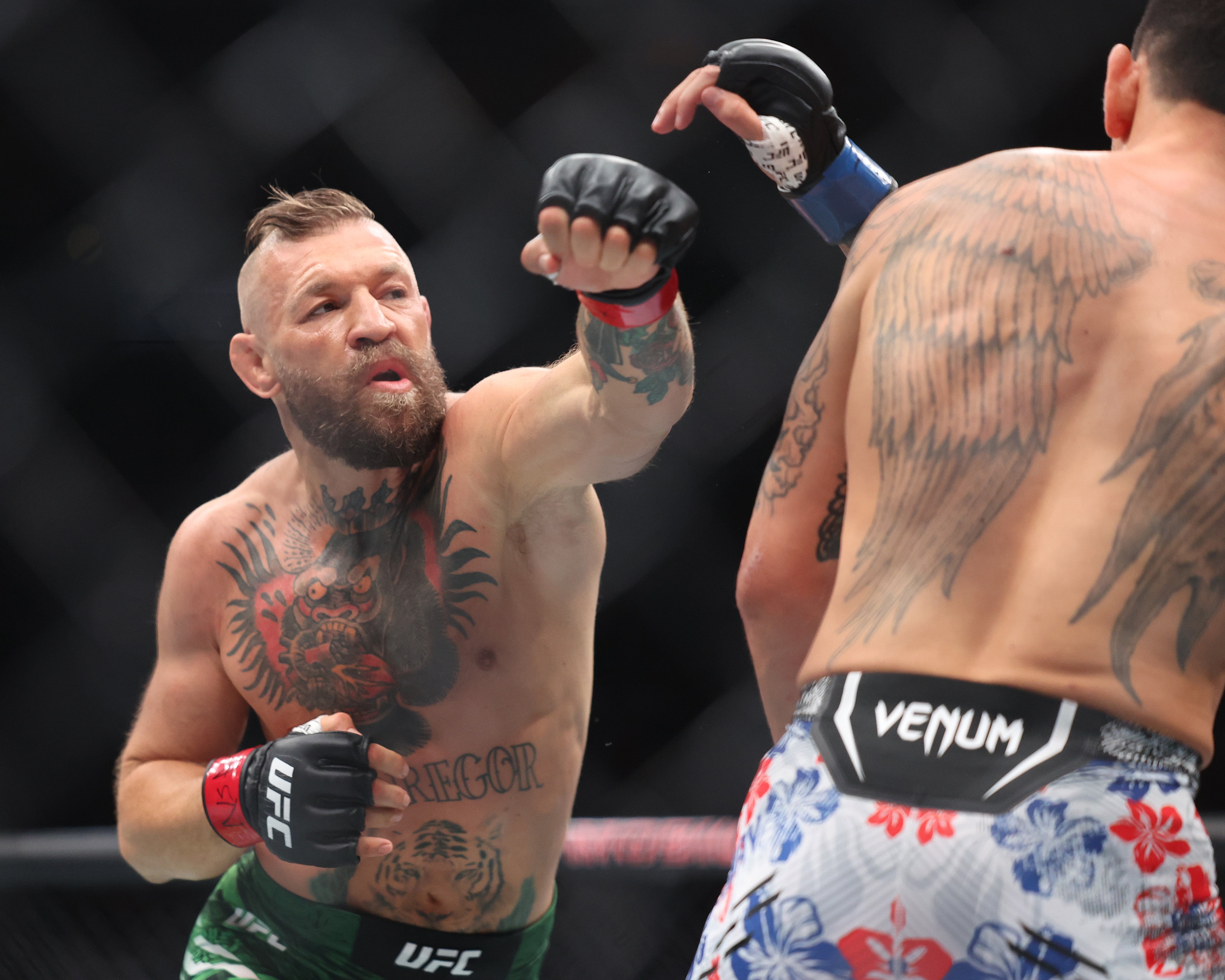 Conor McGregor during his first-round loss to Max Holloway