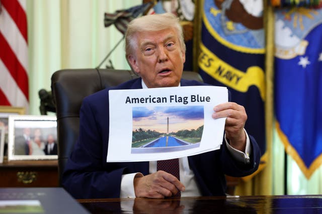 The refilling follows a second round of repair work necessitated by the flaking of the pool's new ‘American flag blue’ coating, an issue the Justice Department attributed to a ‘botched’ initial application