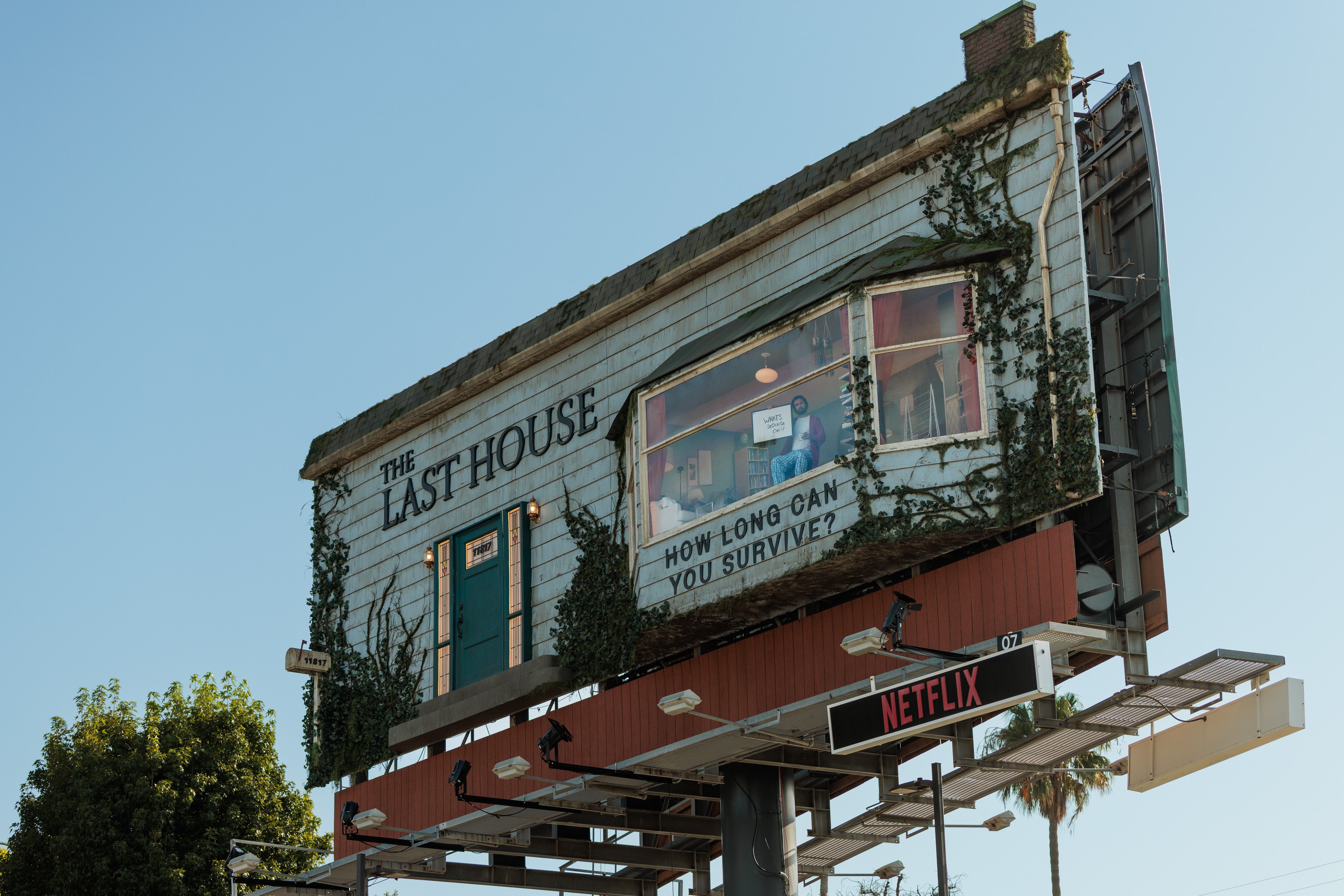Netflix has real man living inside LA billboard for days to promote new thriller
