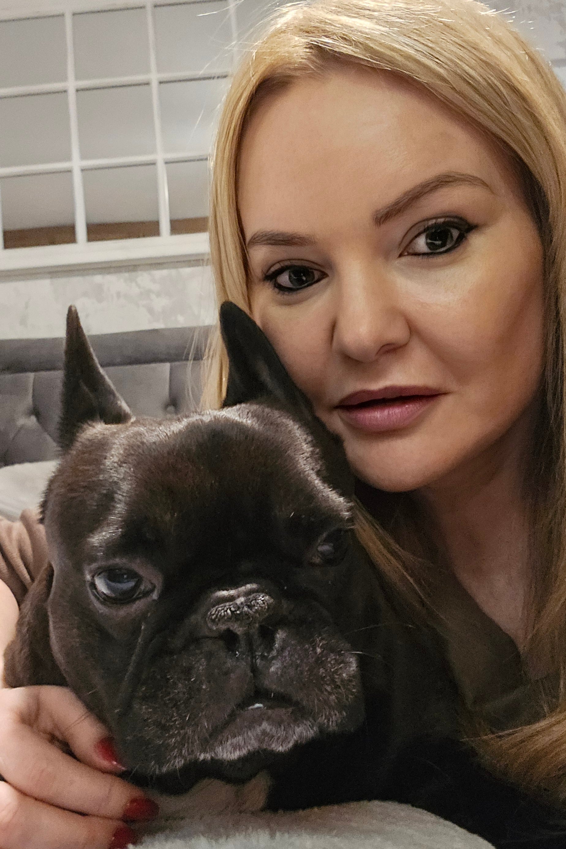 French bulldog Lily with her owner Jennifer (Battersea Dogs and Cats Home)