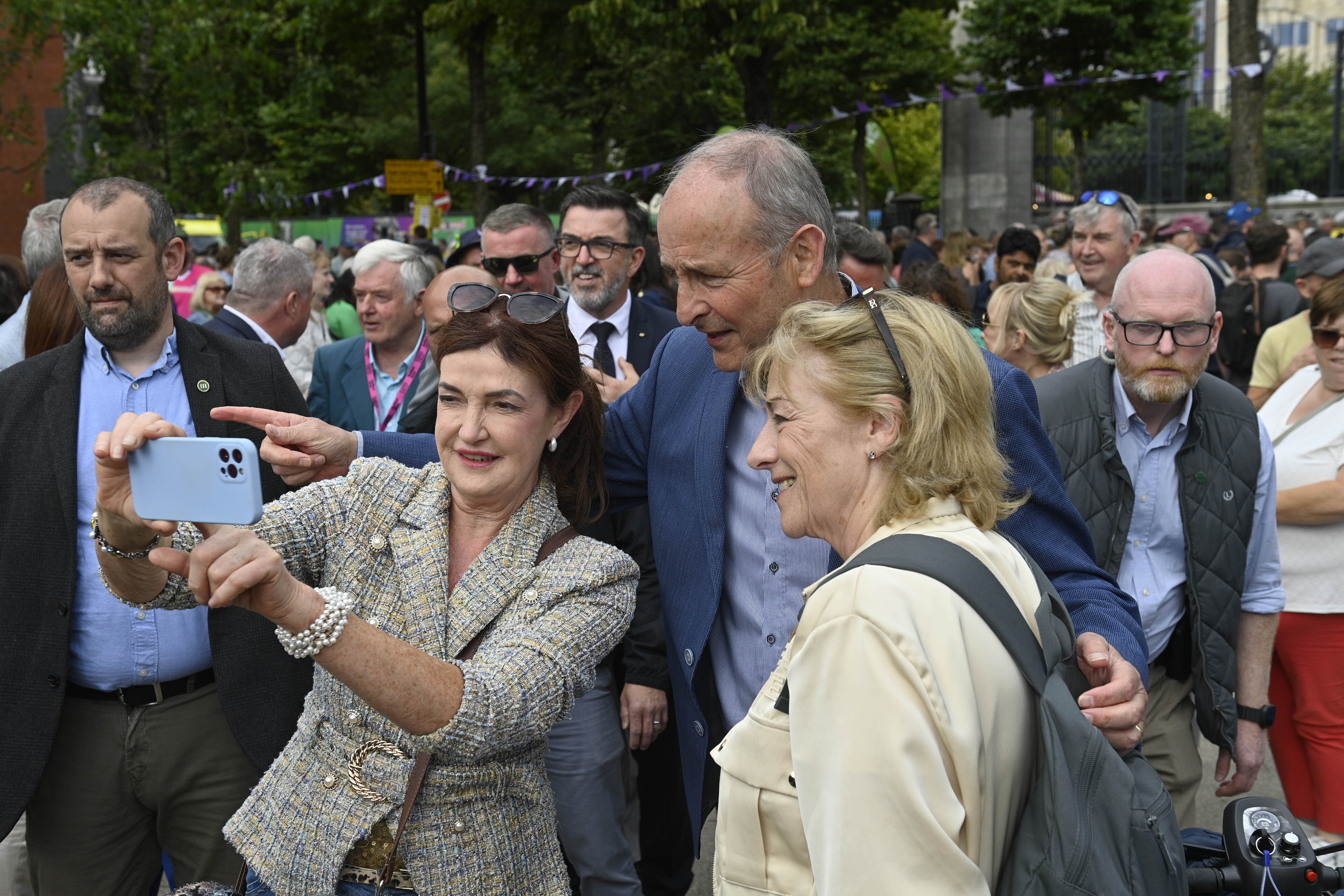 Taoiseach Michael Martin poses for a photo at Fleadh Cheoil na hEireann 2026 (Mark Marlow/PA) (PA Wire)