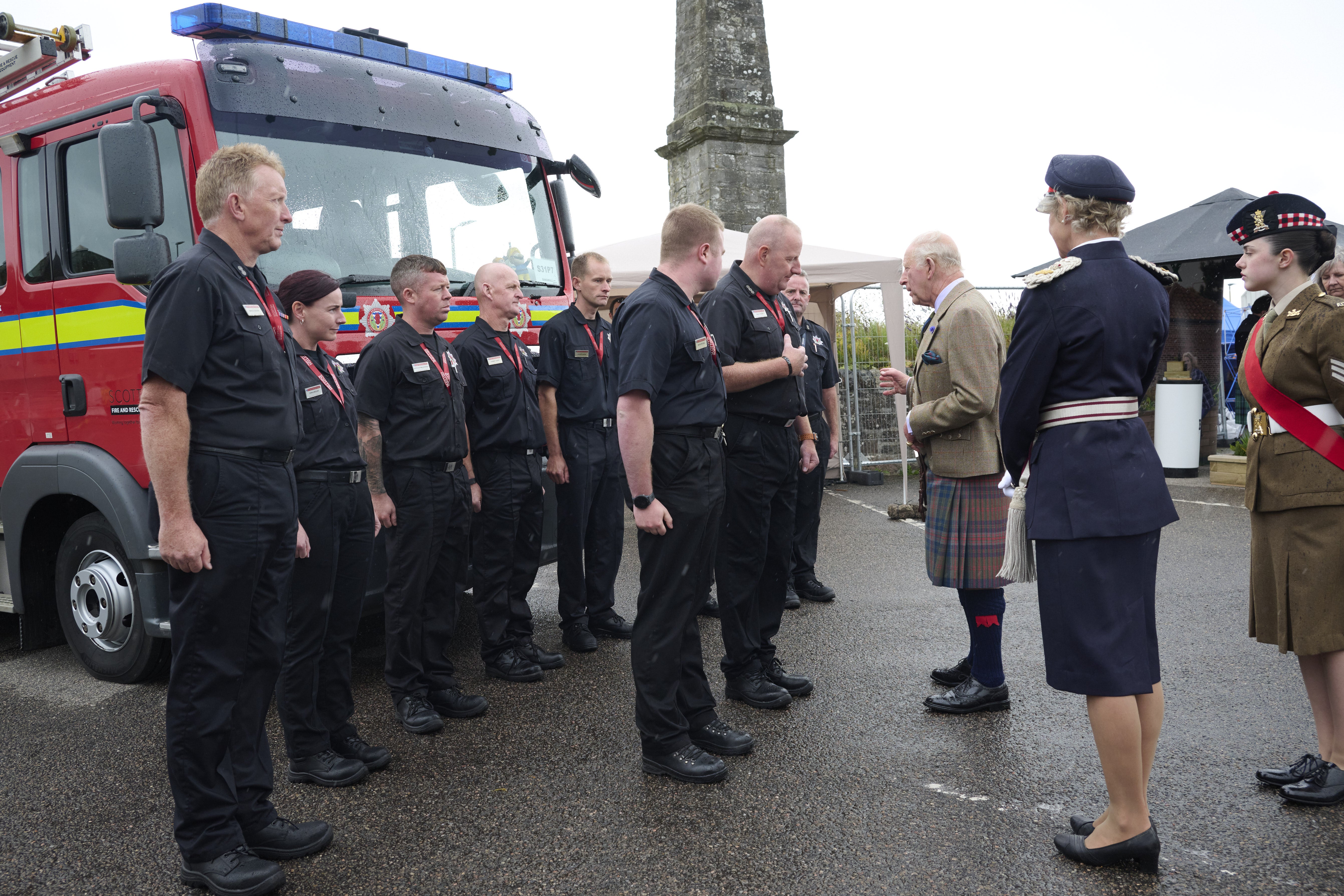 The King met local members of the Scottish Fire and Rescue Service during his visit (Ewen Weatherspoon/PA) (PA Media)