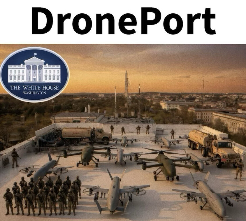 Trump brings weapons of war to White House in Truth Social ballroom ‘drone port’ spree