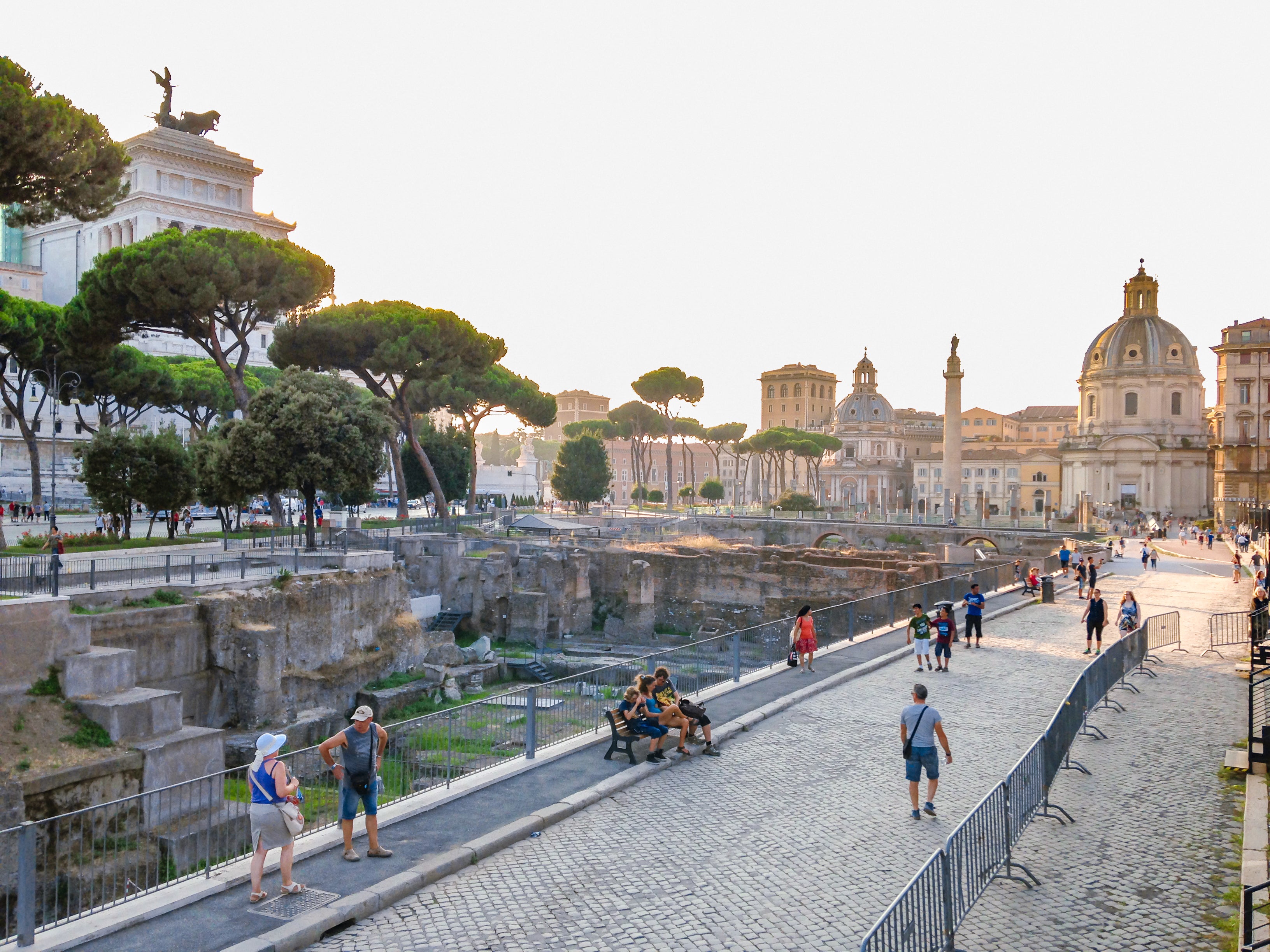 Via Fori Imperiali with the archaeological ruins of the Imperial Forums and the Trajan's Forum