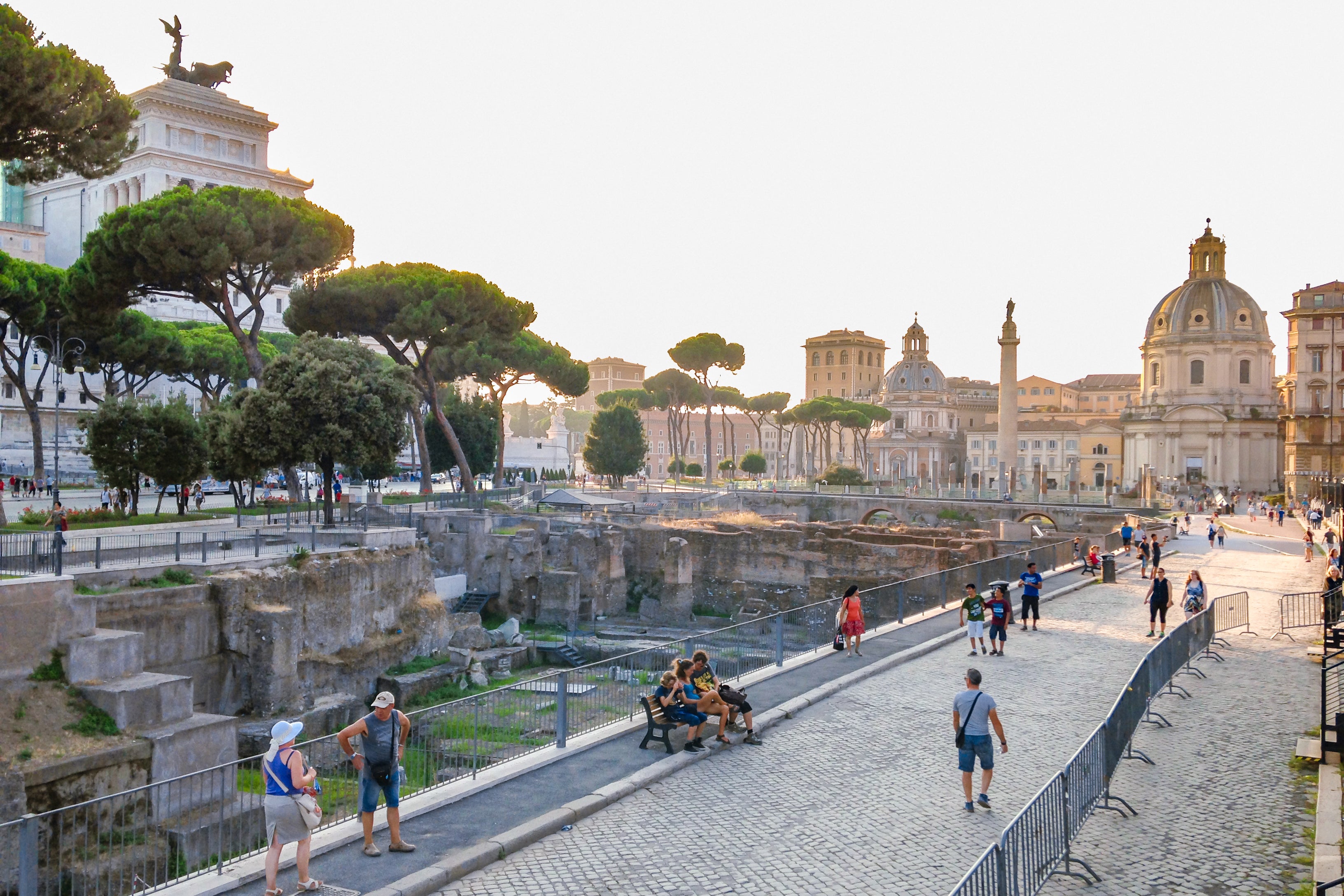 Via Fori Imperiali with  the archaeological ruins of the Imperial Forums and the Trajan's Forum (Getty Images)