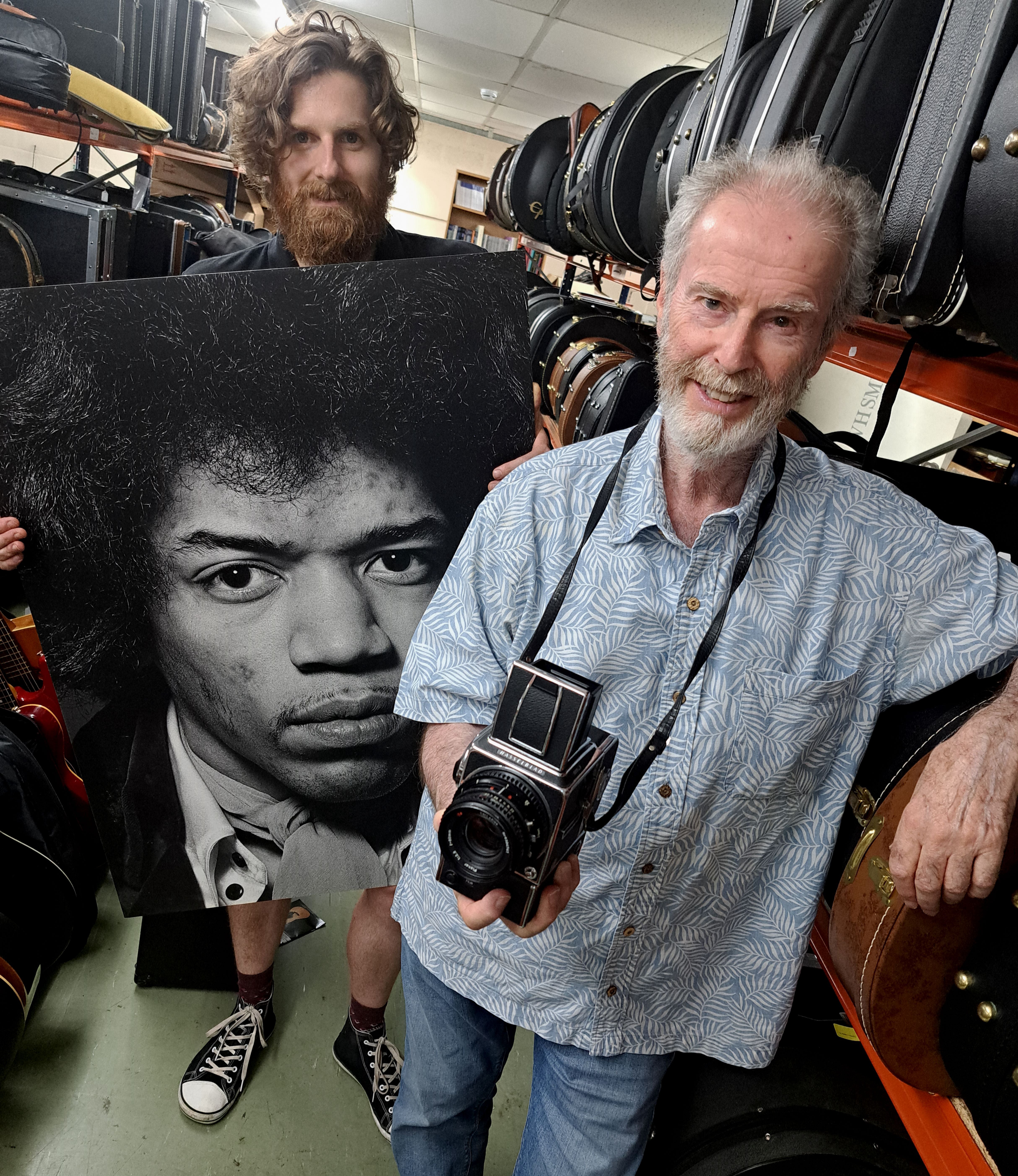 Auctioneer Luke Hobbs (left) with Gered Mankowitz