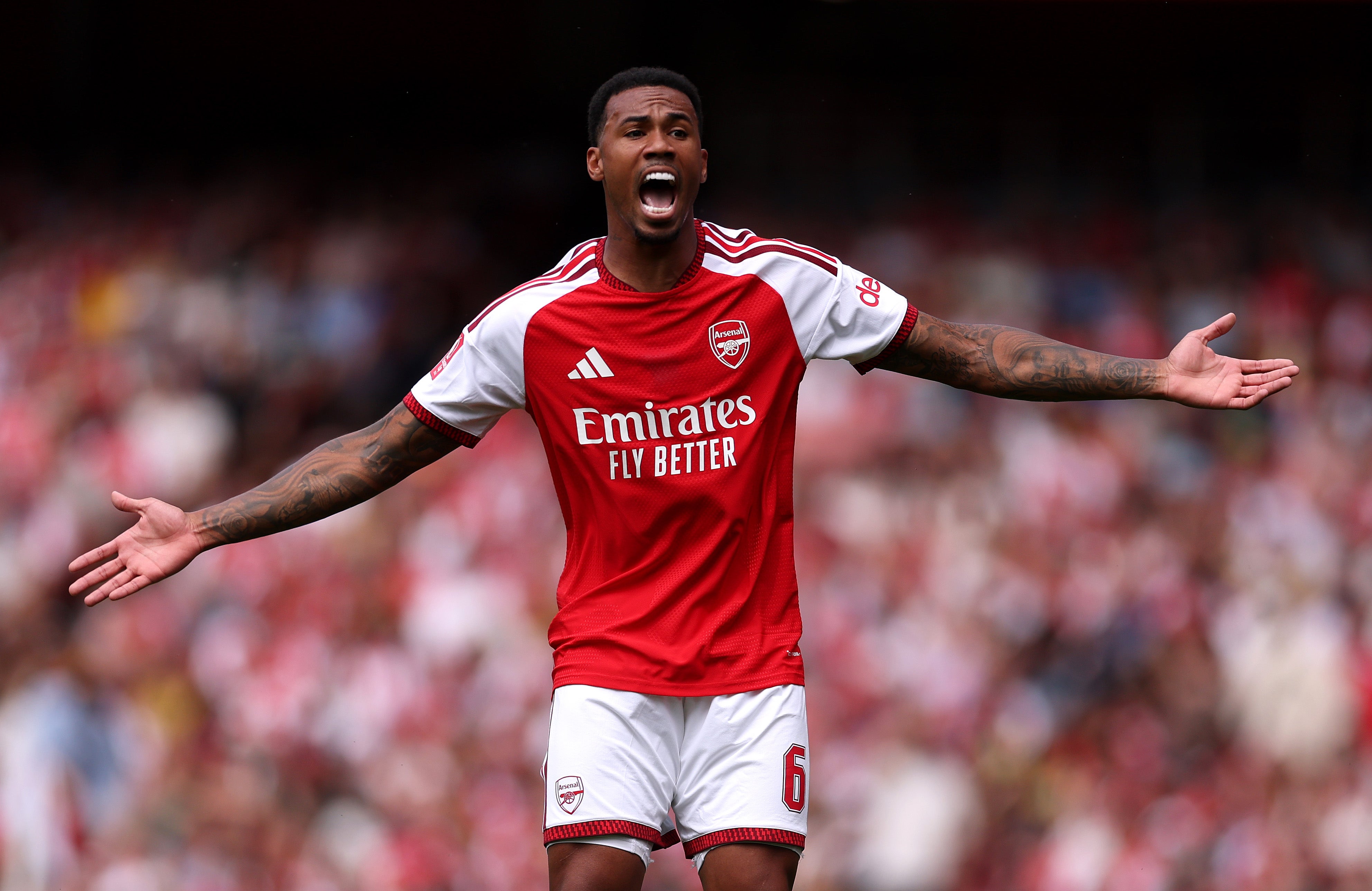 Arsenal centre-back Gabriel Magalhaes returned to start the 3-2 defeat to Borussia Dortmund