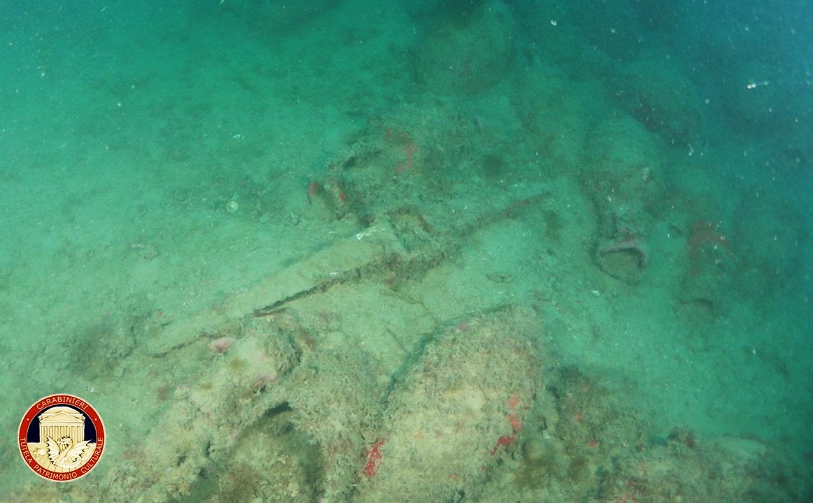 Part of the Roman-era ship found by divers and fishermen earlier this week