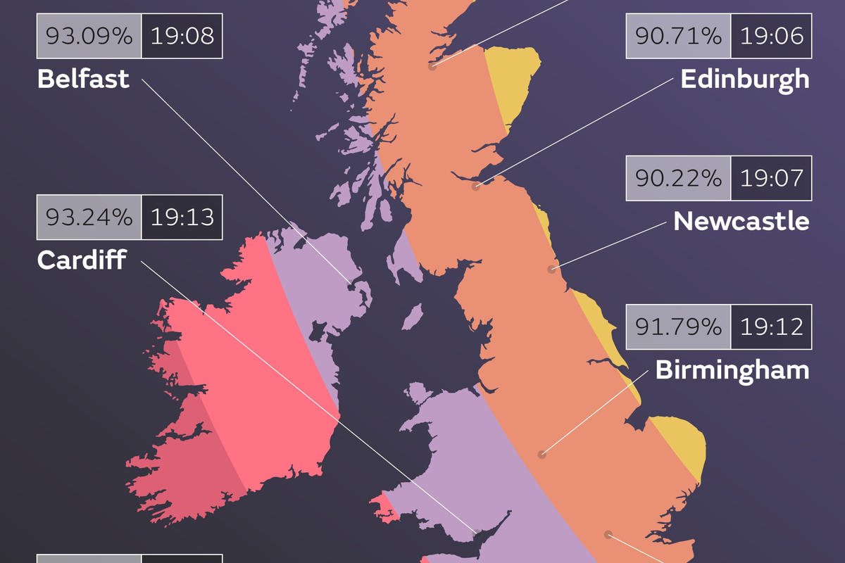 Mapped: The best places in the UK to watch Wednesday’s solar eclipse