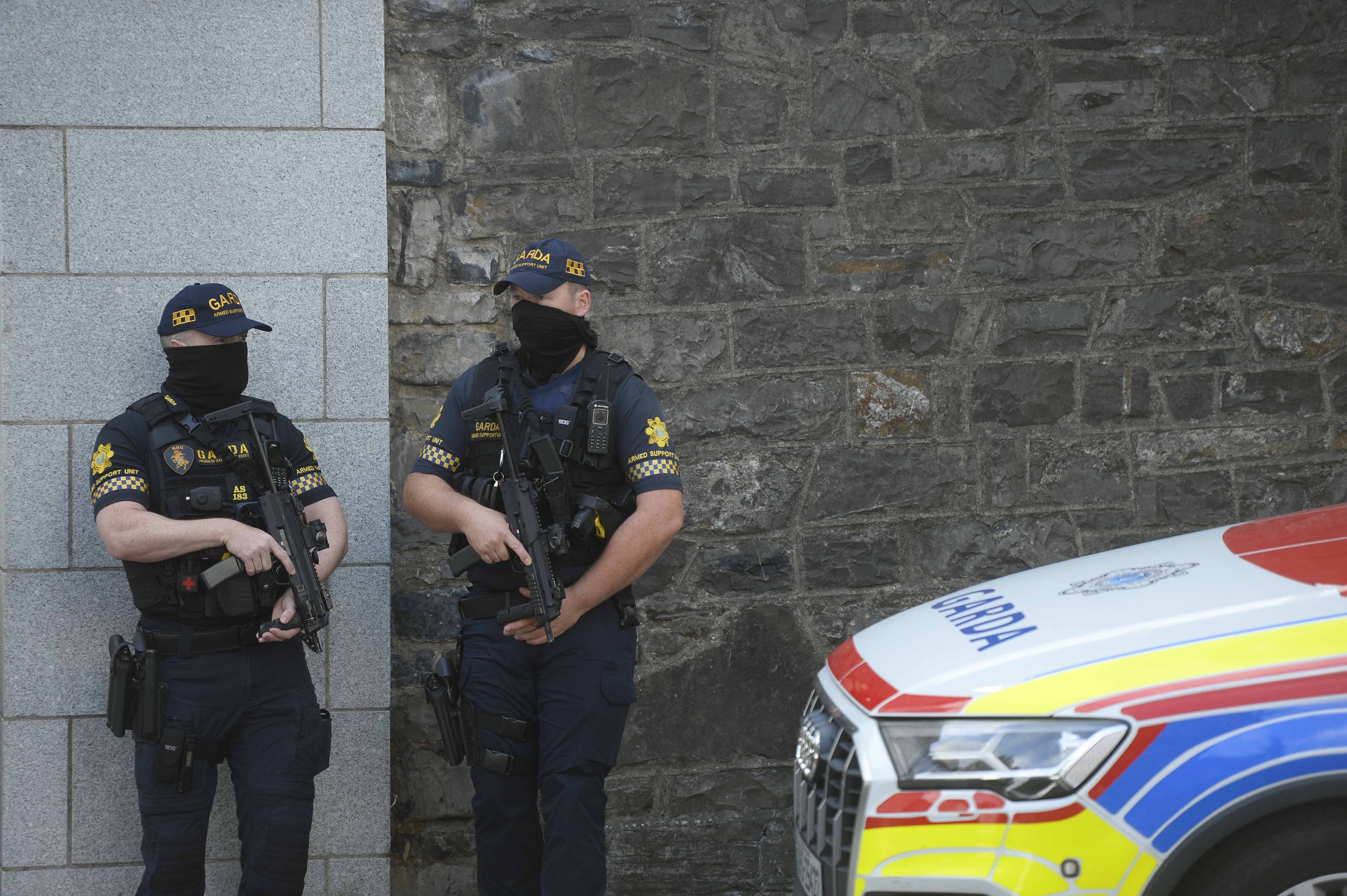 Garda armed response unit members at the Criminal Courts of Justice in Dublin (Mark Marlow/PA)