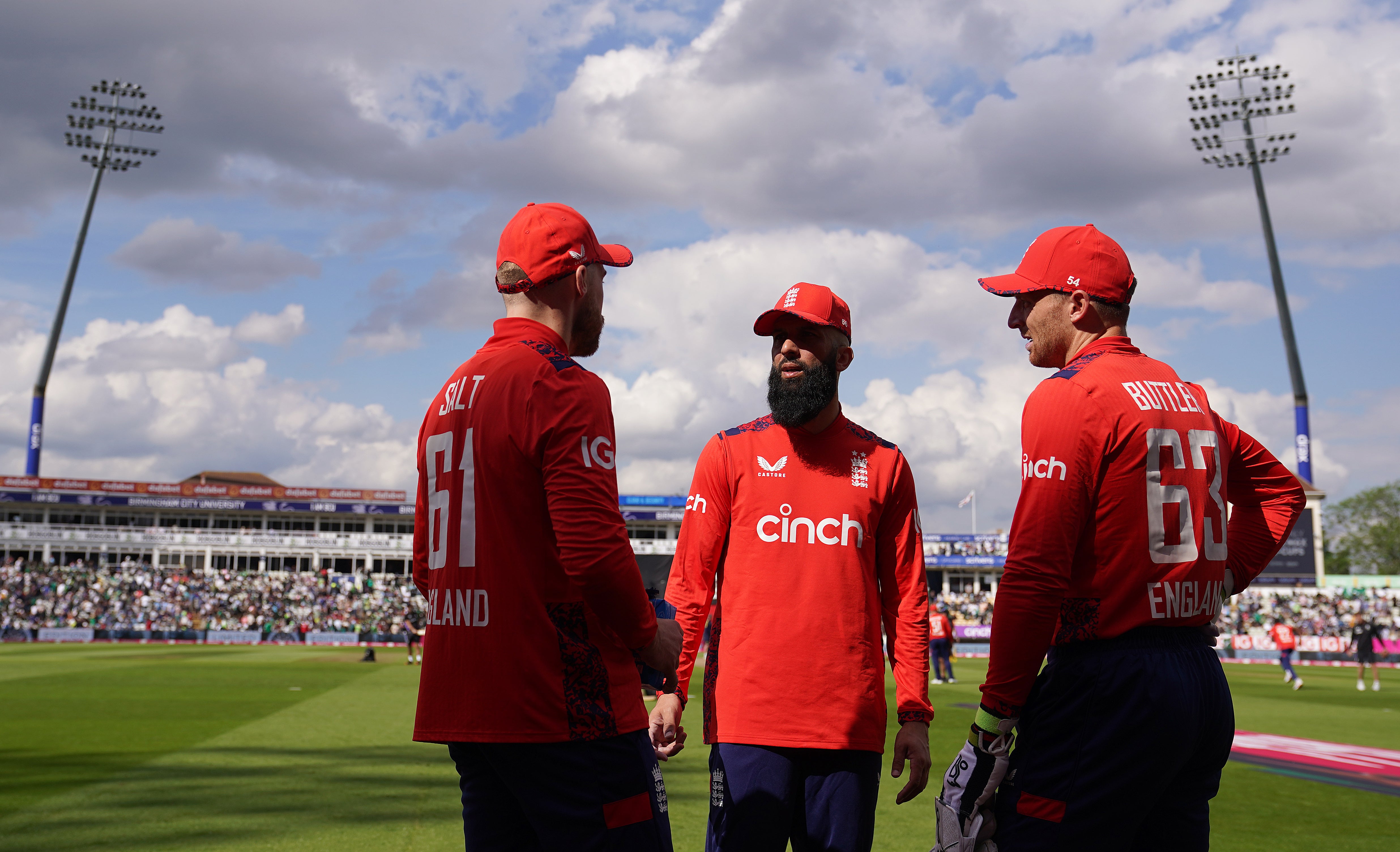 Moeen Ali (centre) harbours hopes of coaching England one day (Bradley Collyer/PA)