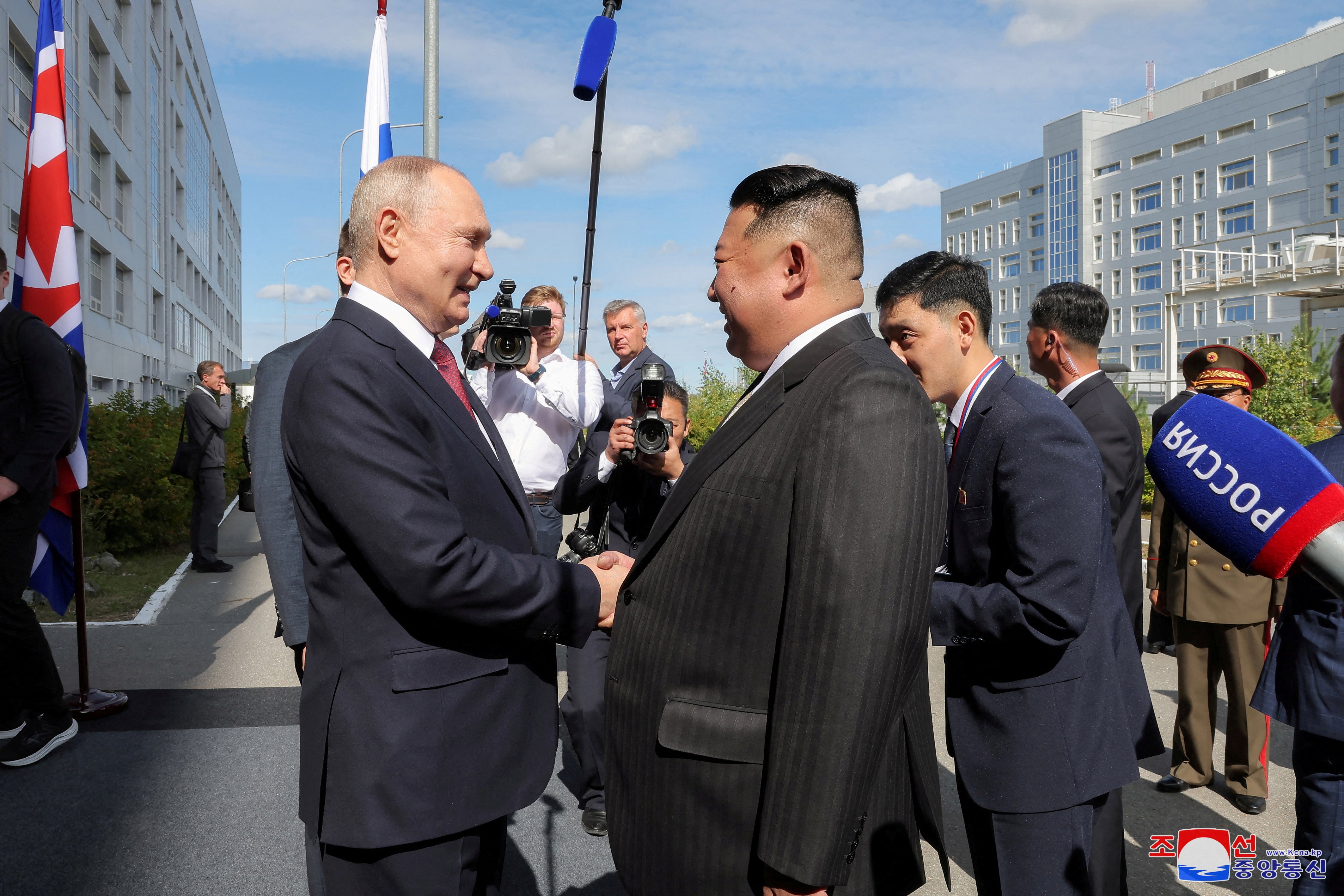 North Korean leader Kim Jong Un meets Russian president Vladimir Putin