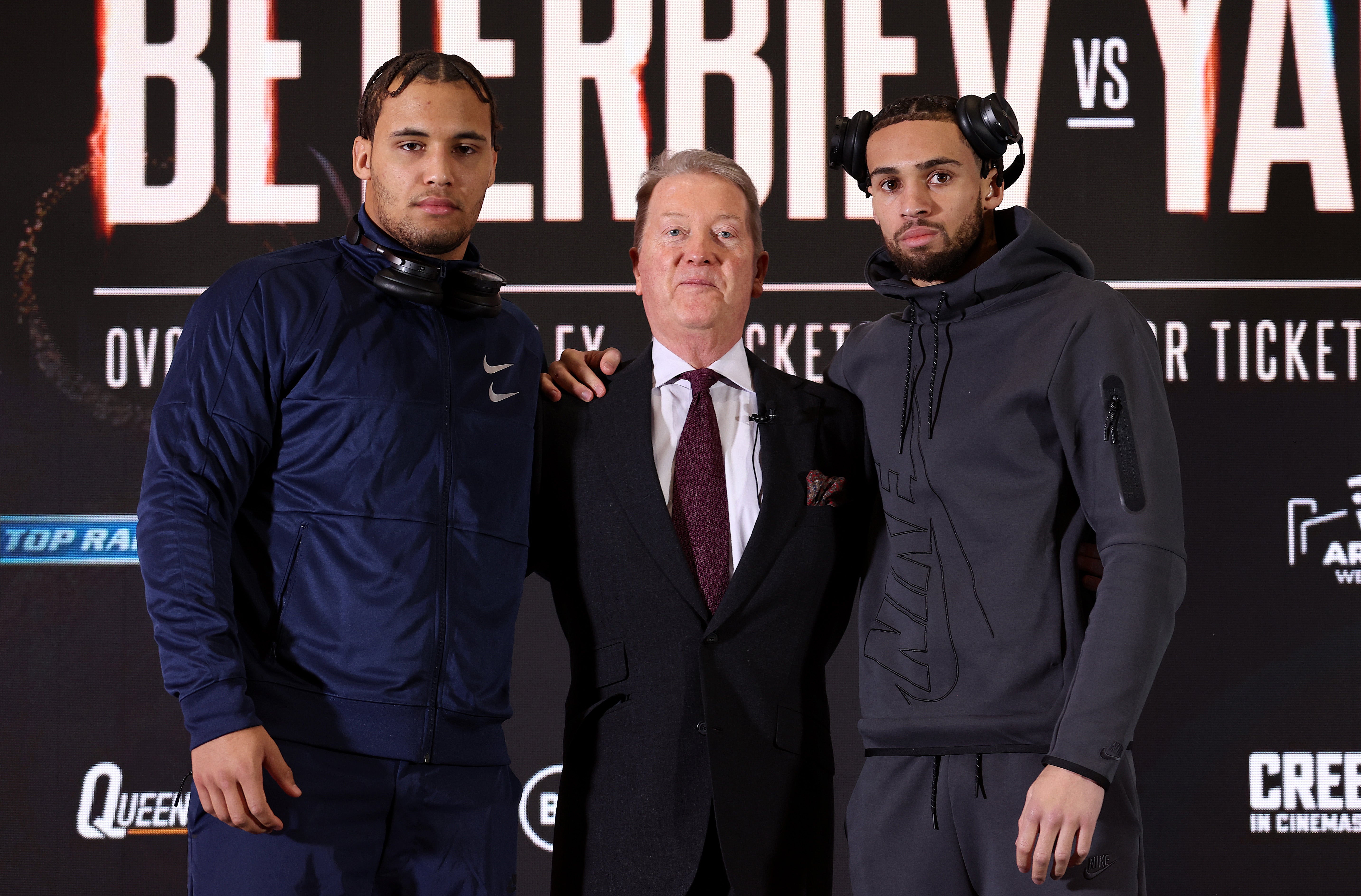 Karol with his brother Moses (left) and promoter Frank Warren