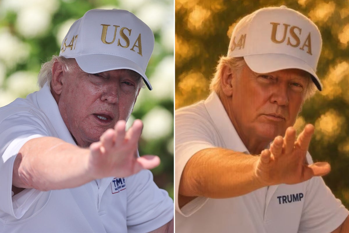 Trump, daha genç ve daha ince görünmek için golf fotoğrafının rötuşlanmış versiyonunu yayınladı