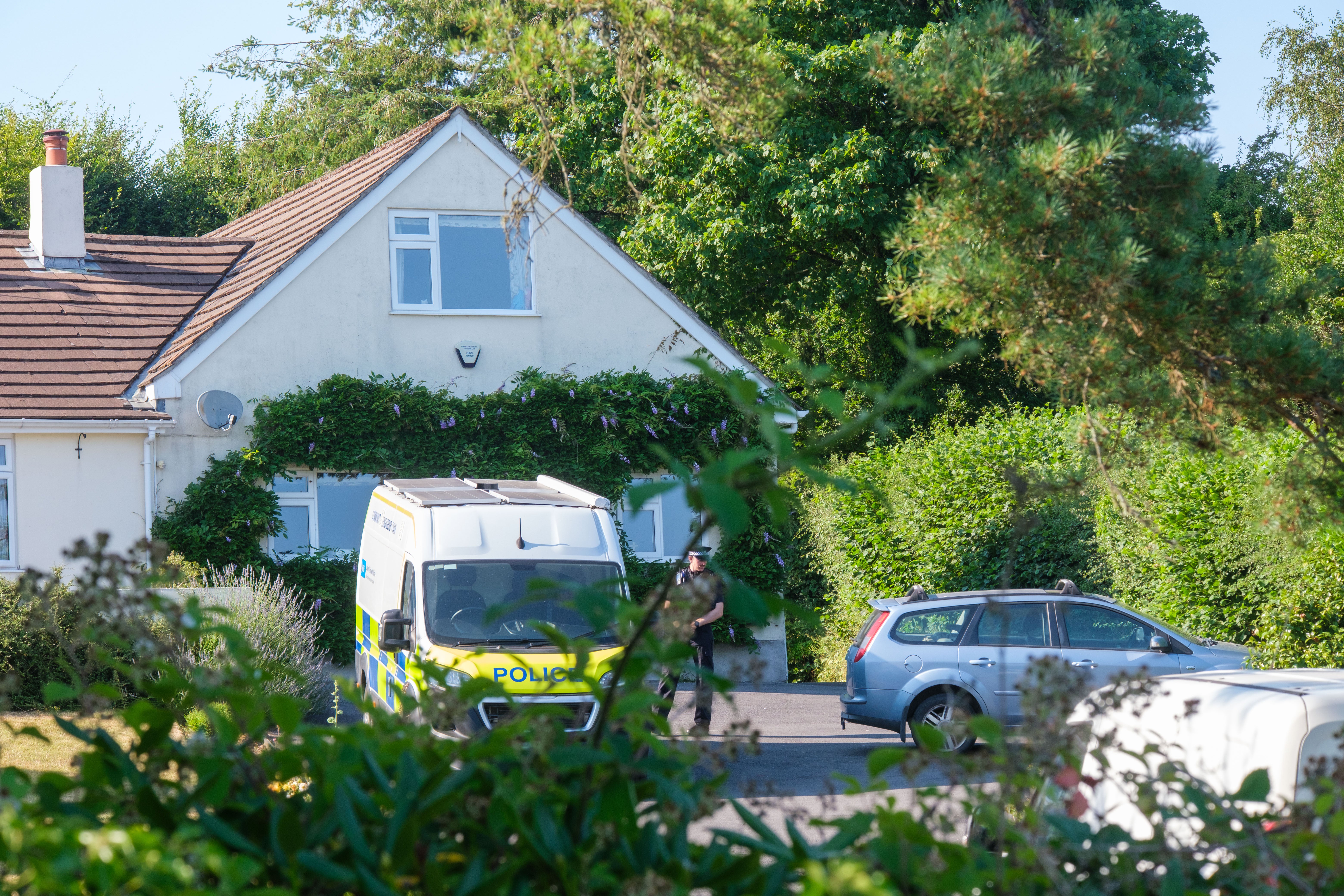 Police outside the house of Ann Widdecombe in Haytor in Dartmoor (Matt Keeble/PA) (PA Wire)