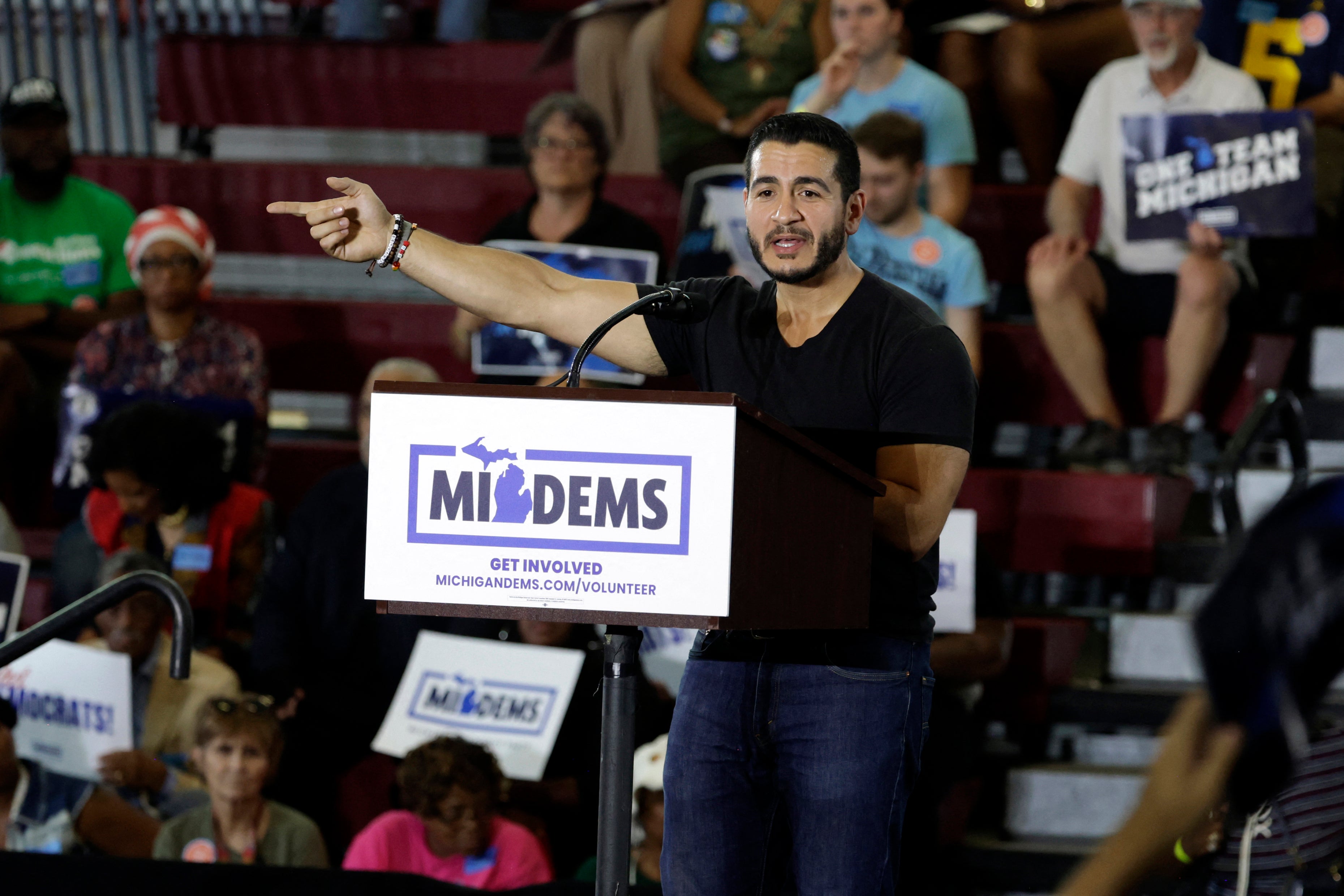 Abdul El-Sayed has become the target of MAGA ire after he won the Michigan Democratic primary (AFP/Getty)