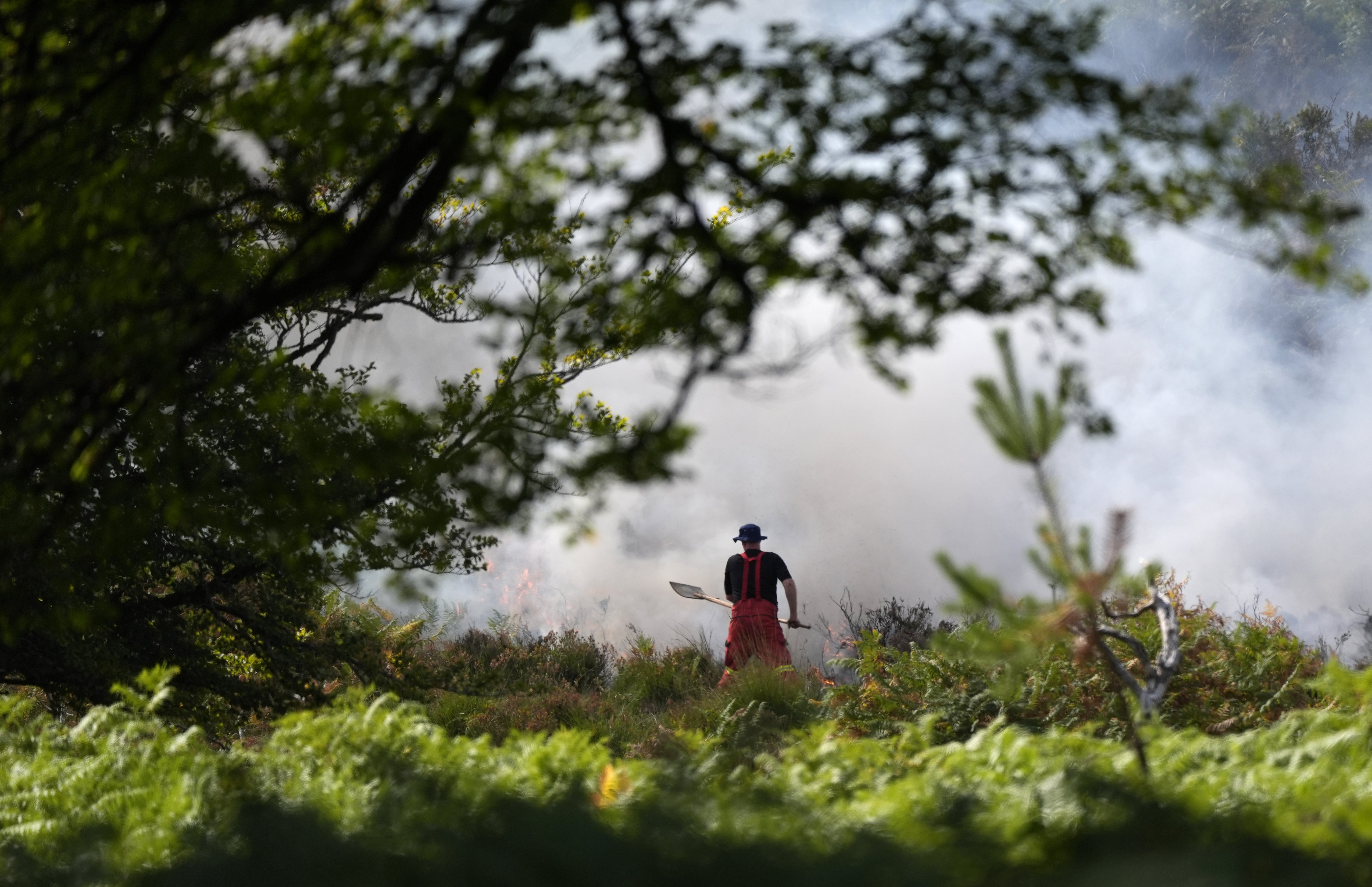 Firefighters tackle a major heathland blaze in the New Forest near Ringwood in Hampshire (Andrew Matthews/PA) (PA Wire)