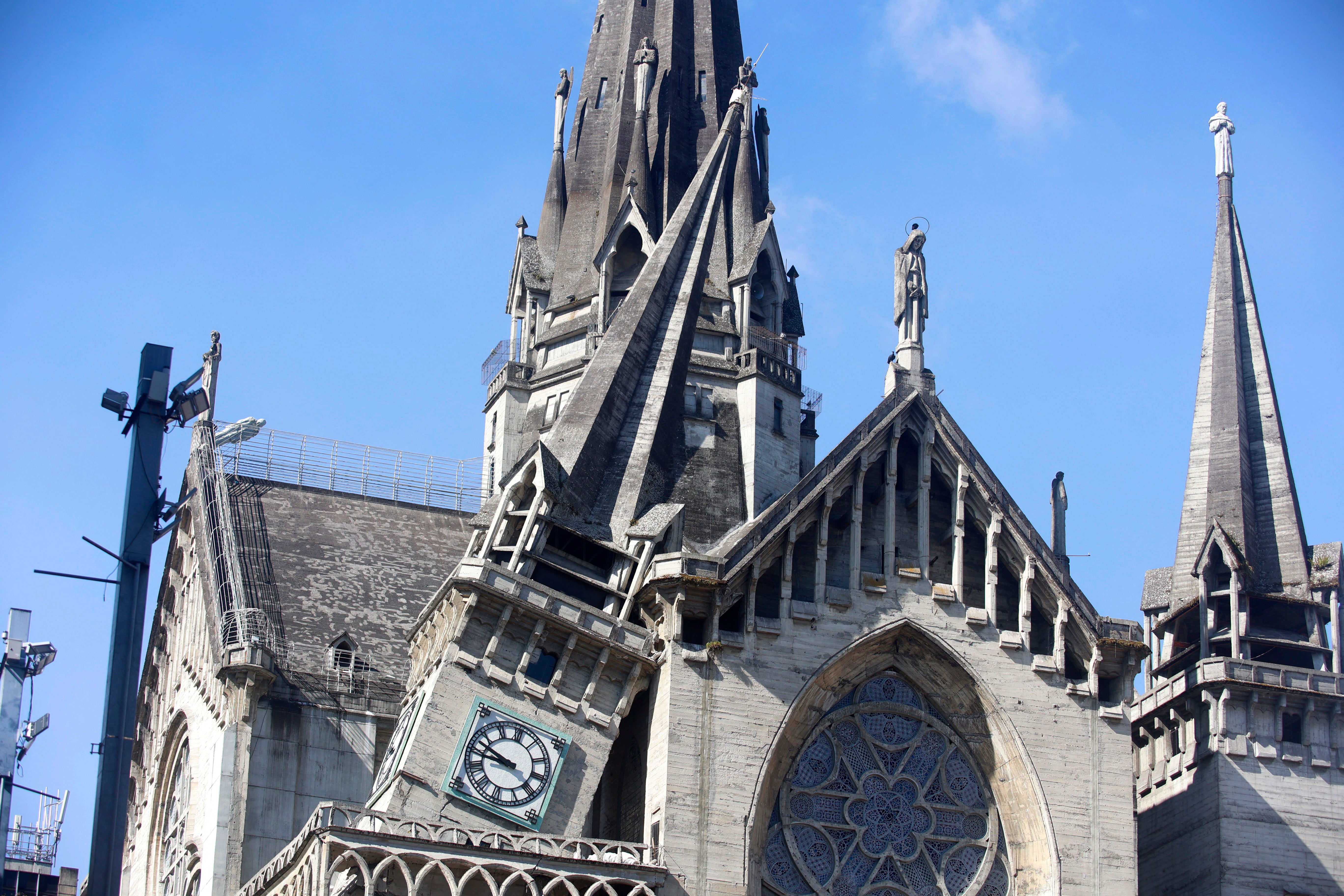 The damage sustained by the Manizales Cathedral are pictured after the earthquake in Manizales, Colombia, on August 10, 2026.