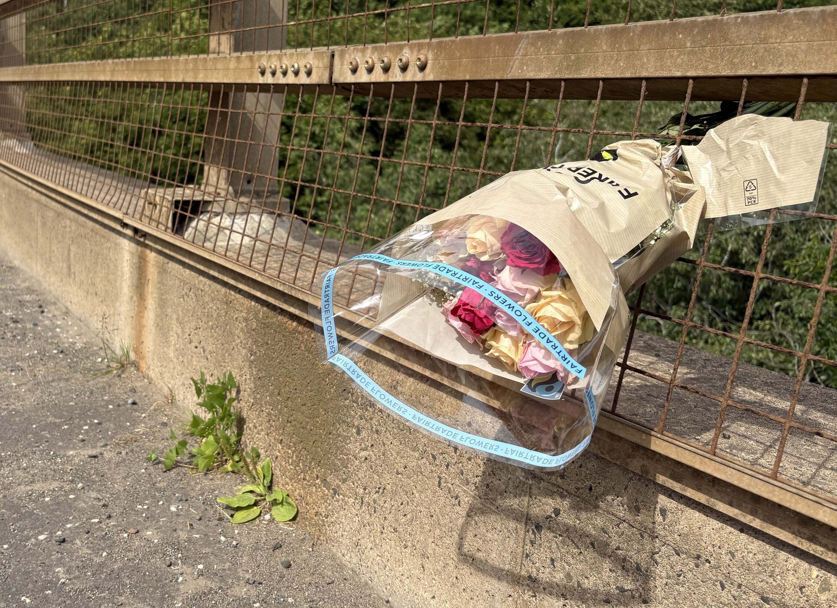 Flowers were left near where Curran was found