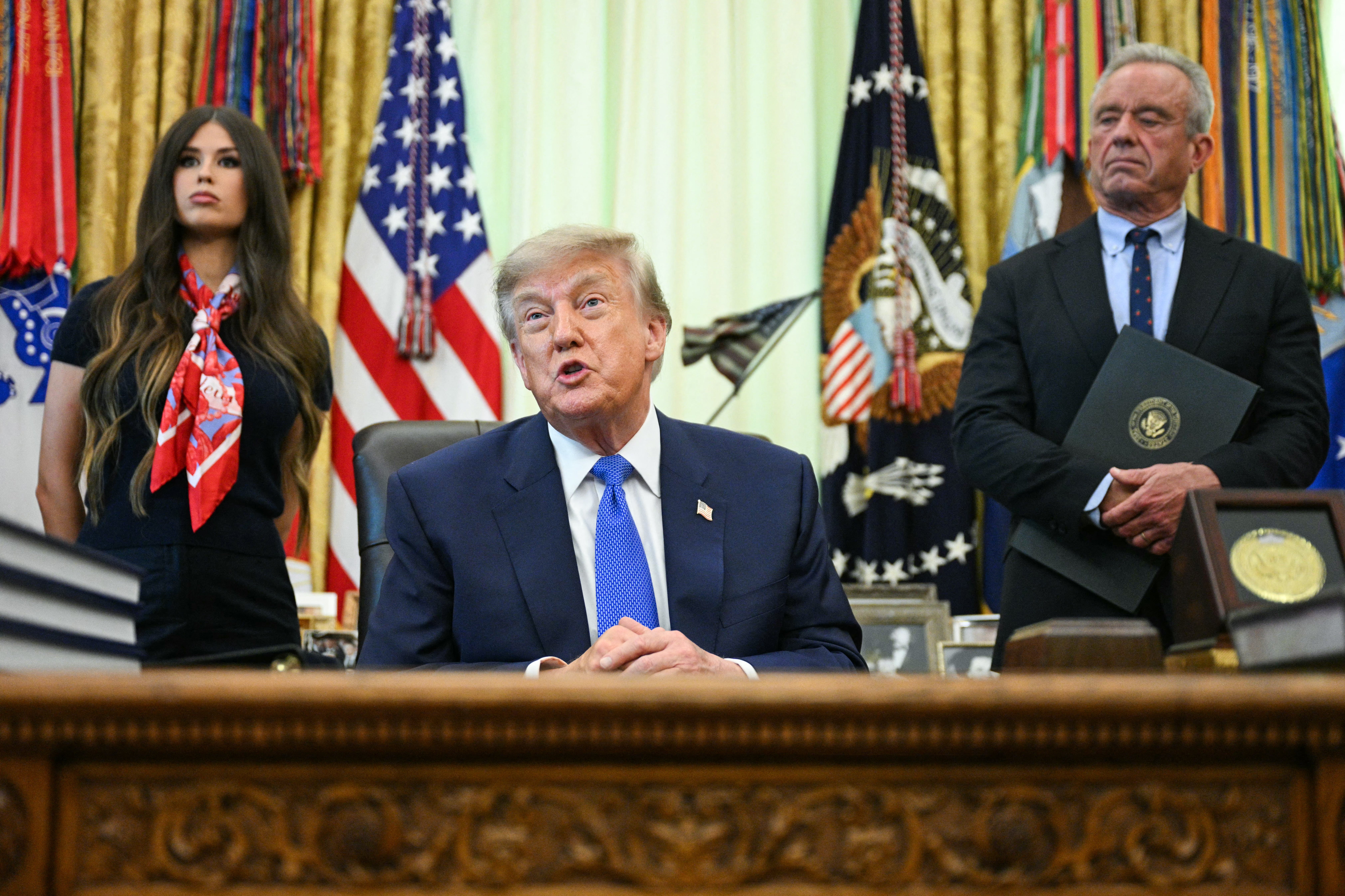 President Donald Trump announced sweeping changes to the nation’s childhood vaccine recommendations by signing a new executive order (AFP/Getty)