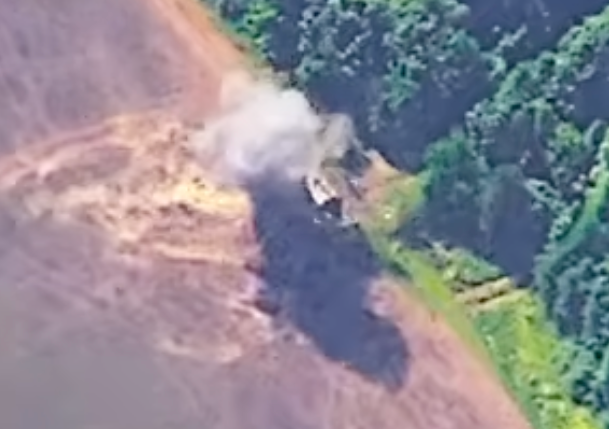The moment of impact in footage shared on Sunday from an undisclosed location