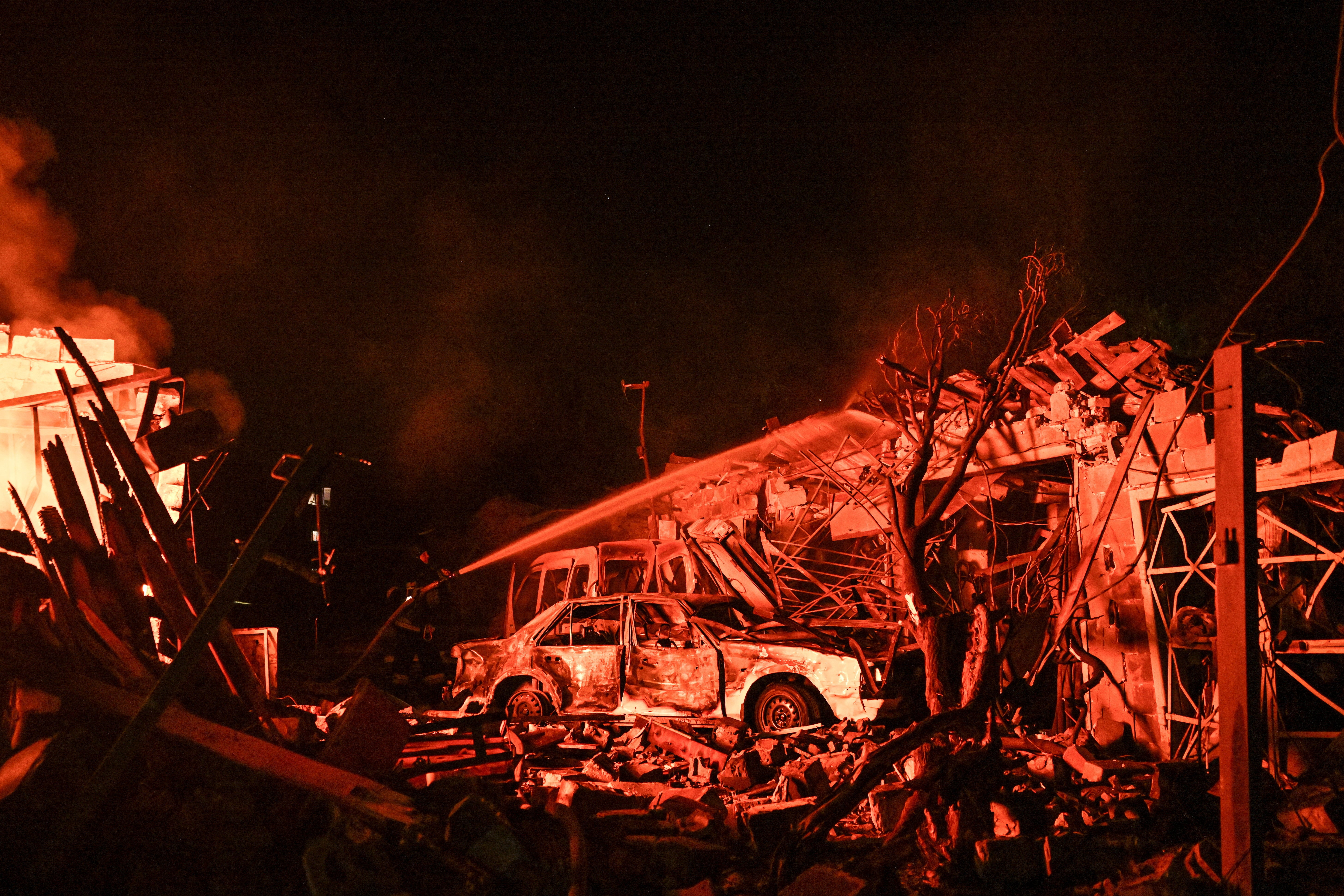 Aftermath of a Russian missile strike in Zaporizhzhia