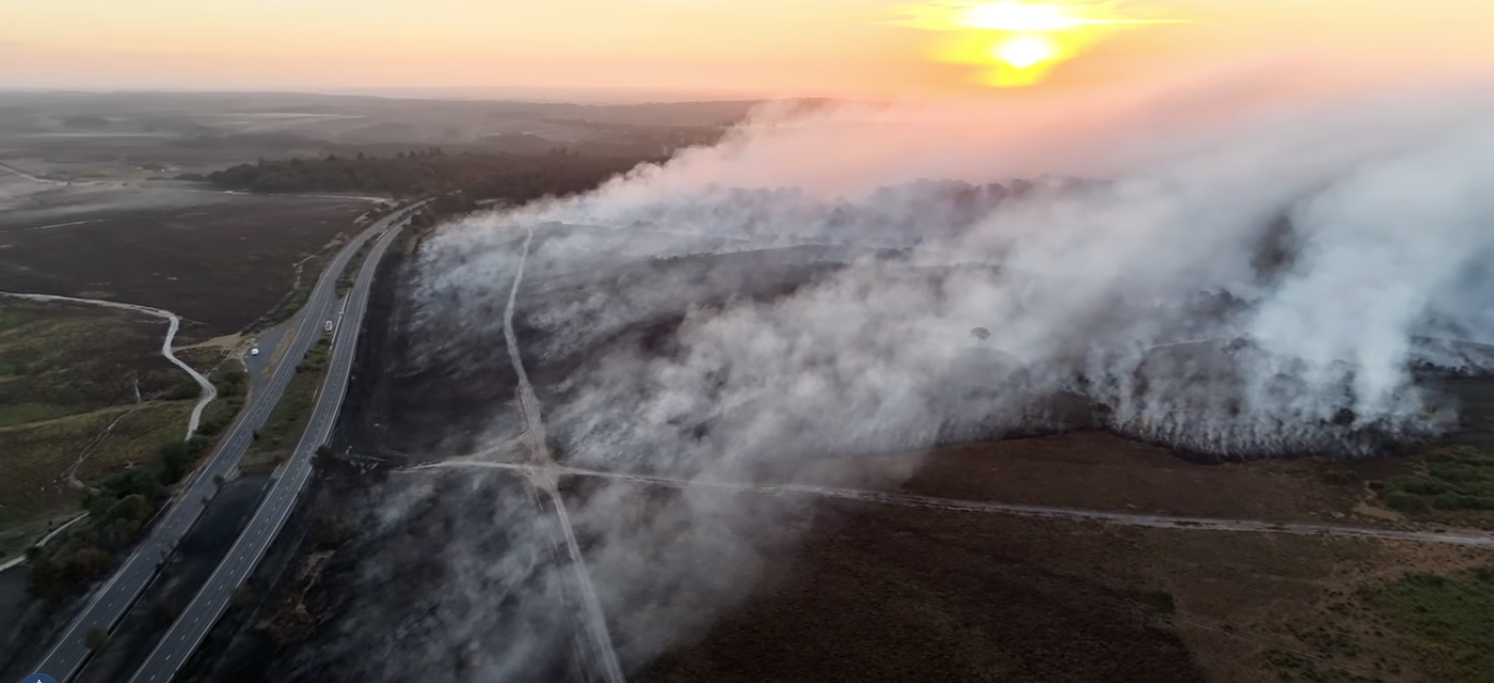 Firecrews are tackling a large blaze in the New Forest which has been raging for three days (Hampshire and Isle of Wight Fire and Rescue Service)