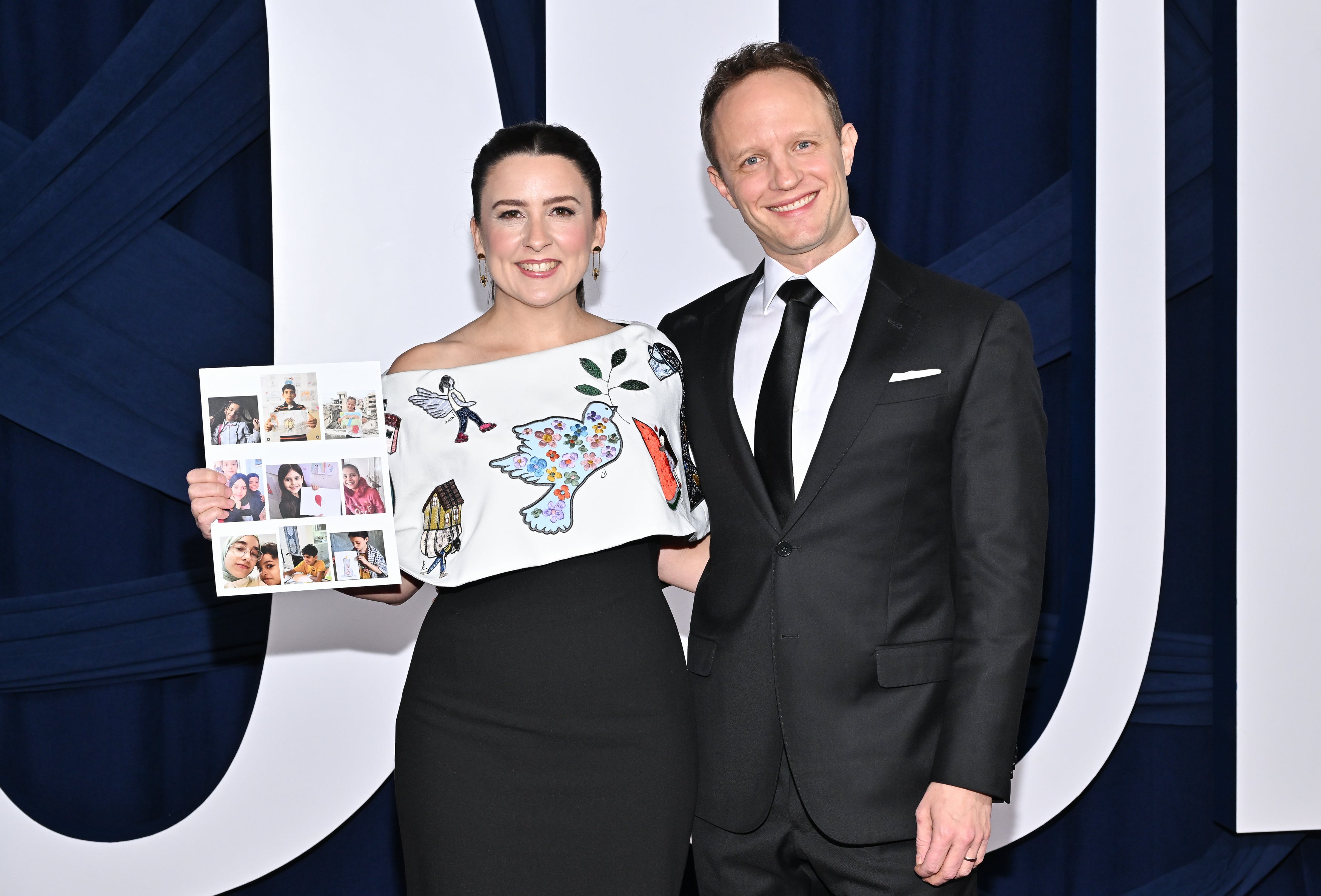 Honoree Rachel Griffin Accurso (aka Ms. Rachel), and husband Aron Accurso attend the Glamour Women of the Year Awards at The Plaza Hotel, Nov. 4, 2025, in New York (AP Photo/Evan Agostini)