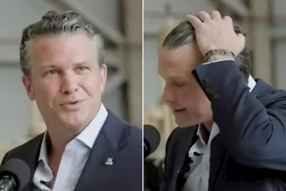 Hegseth stops speech to joke about why he sweats ‘like a son of a b****’