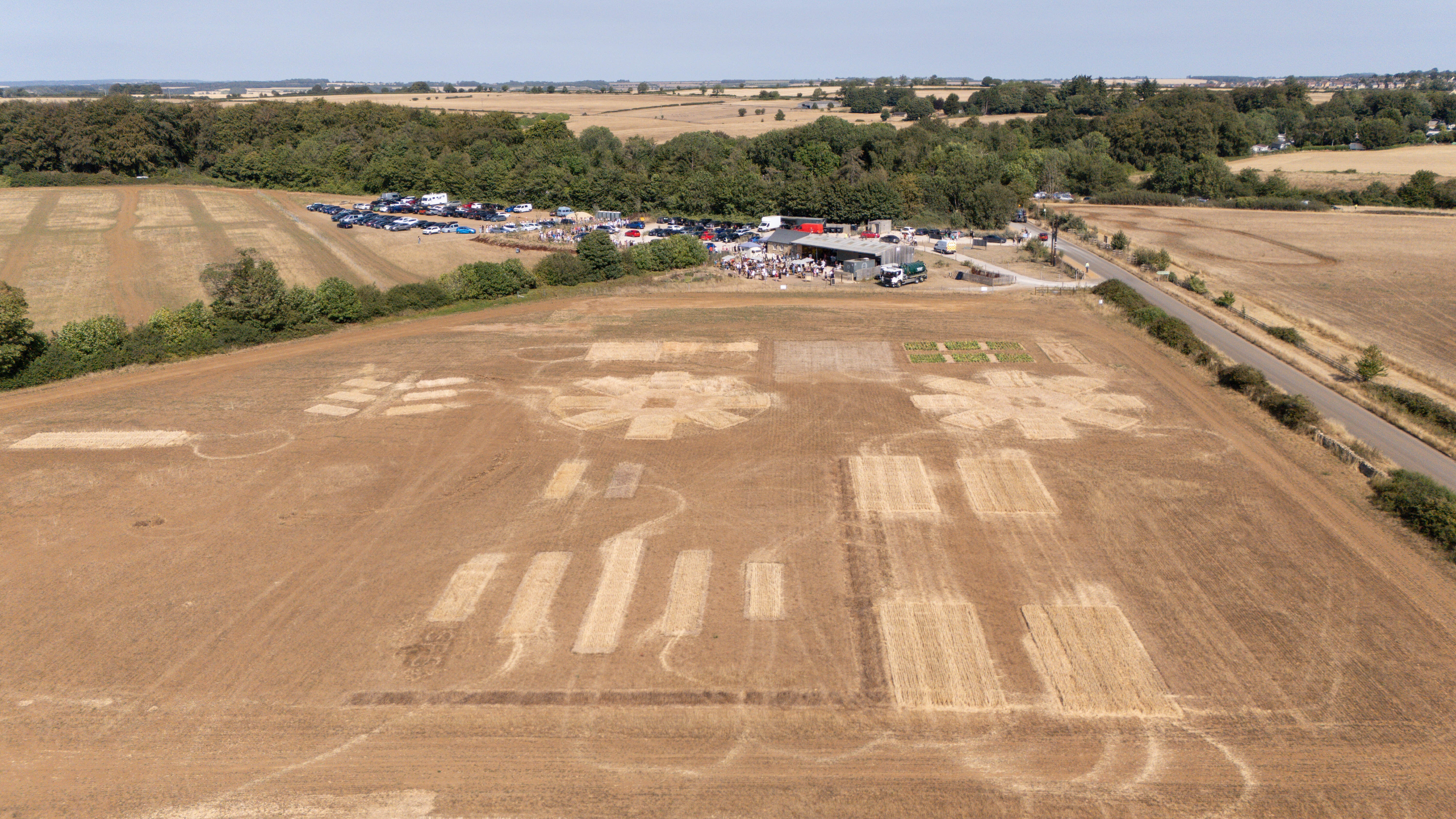 Dry fields surround Diddly Squat Farm in Chipping Norton, Oxfordshire (Jacob King/PA)