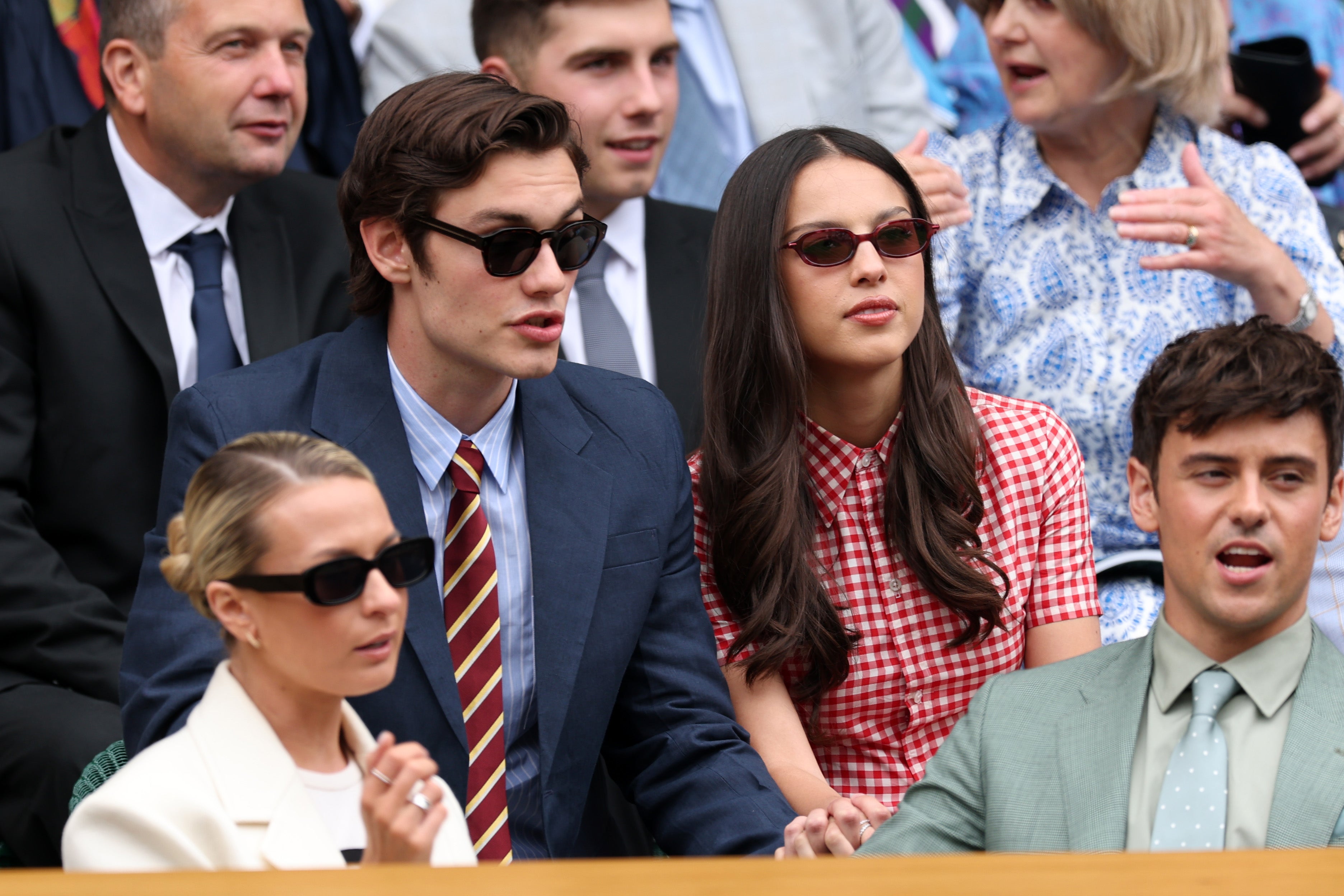 No more drama: Olivia Rodrigo and her ex-boyfriend, the actor Louis Partridge – she’s recently been spotted with a man in private equity (Getty)